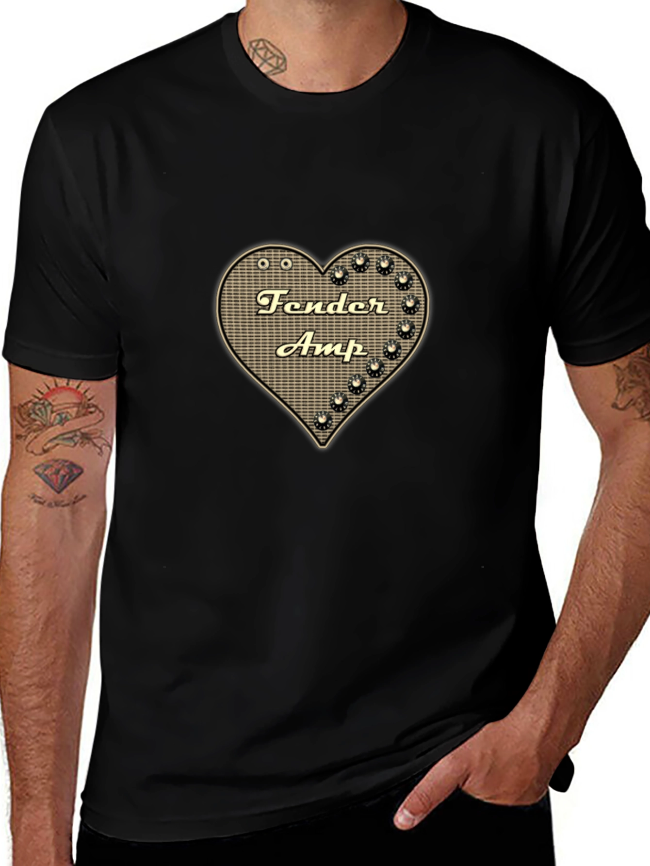 Fender Amp Heart Graphic Black T-Shirt