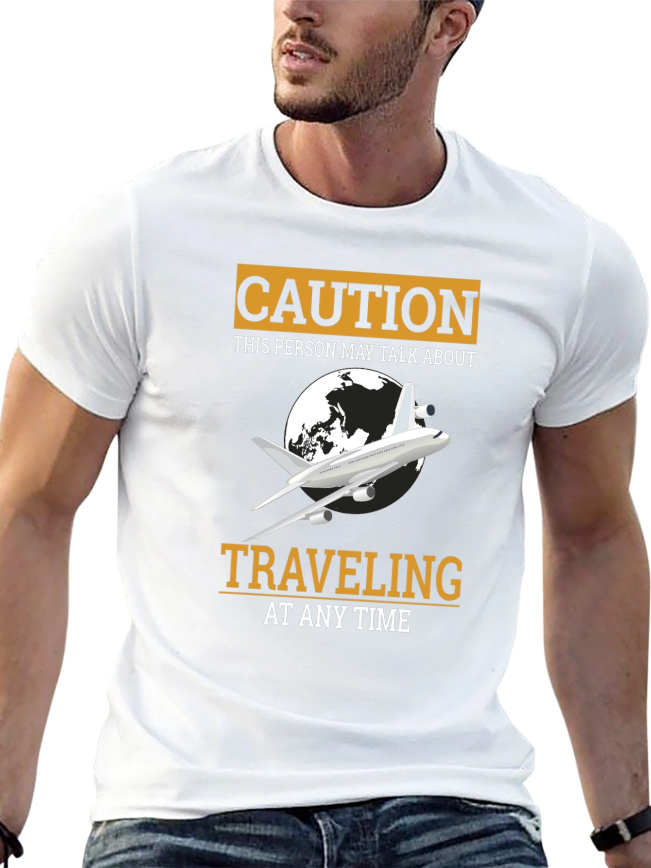 Caution Traveling Airplane T-Shirt