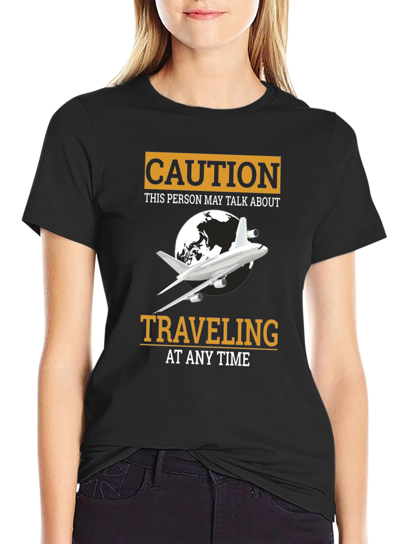Caution Traveling Airplane T-Shirt
