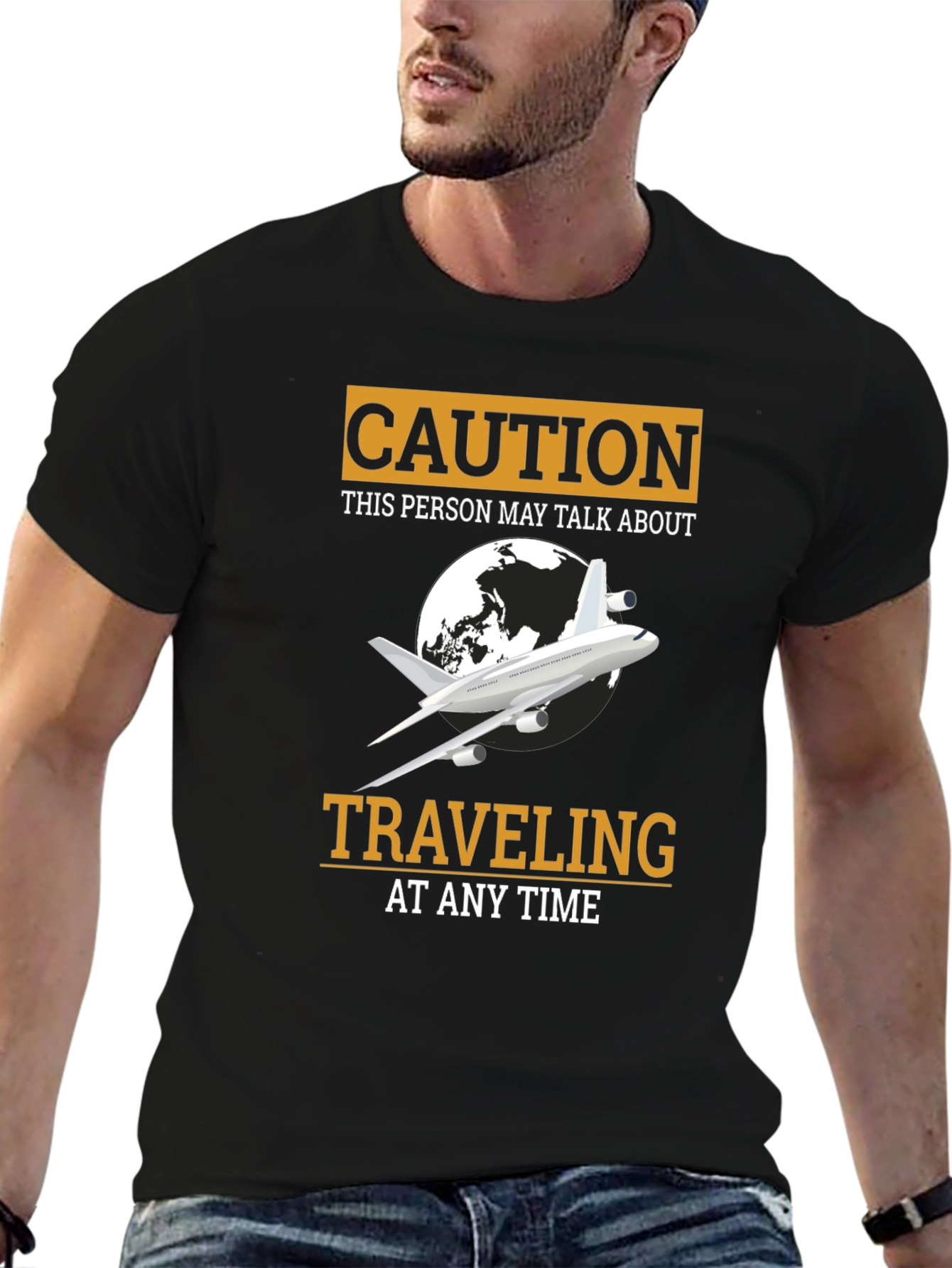 Caution Traveling Airplane T-Shirt