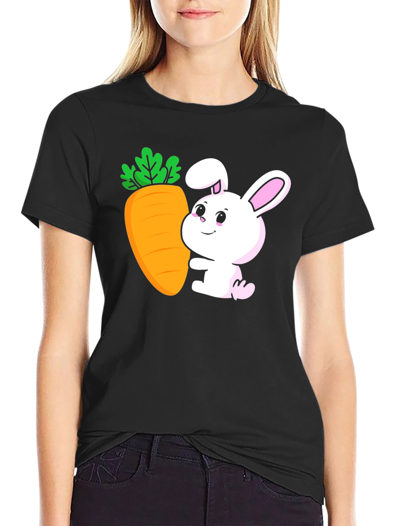 Bunny & Carrot Graphic Tee - Easter Fun!
