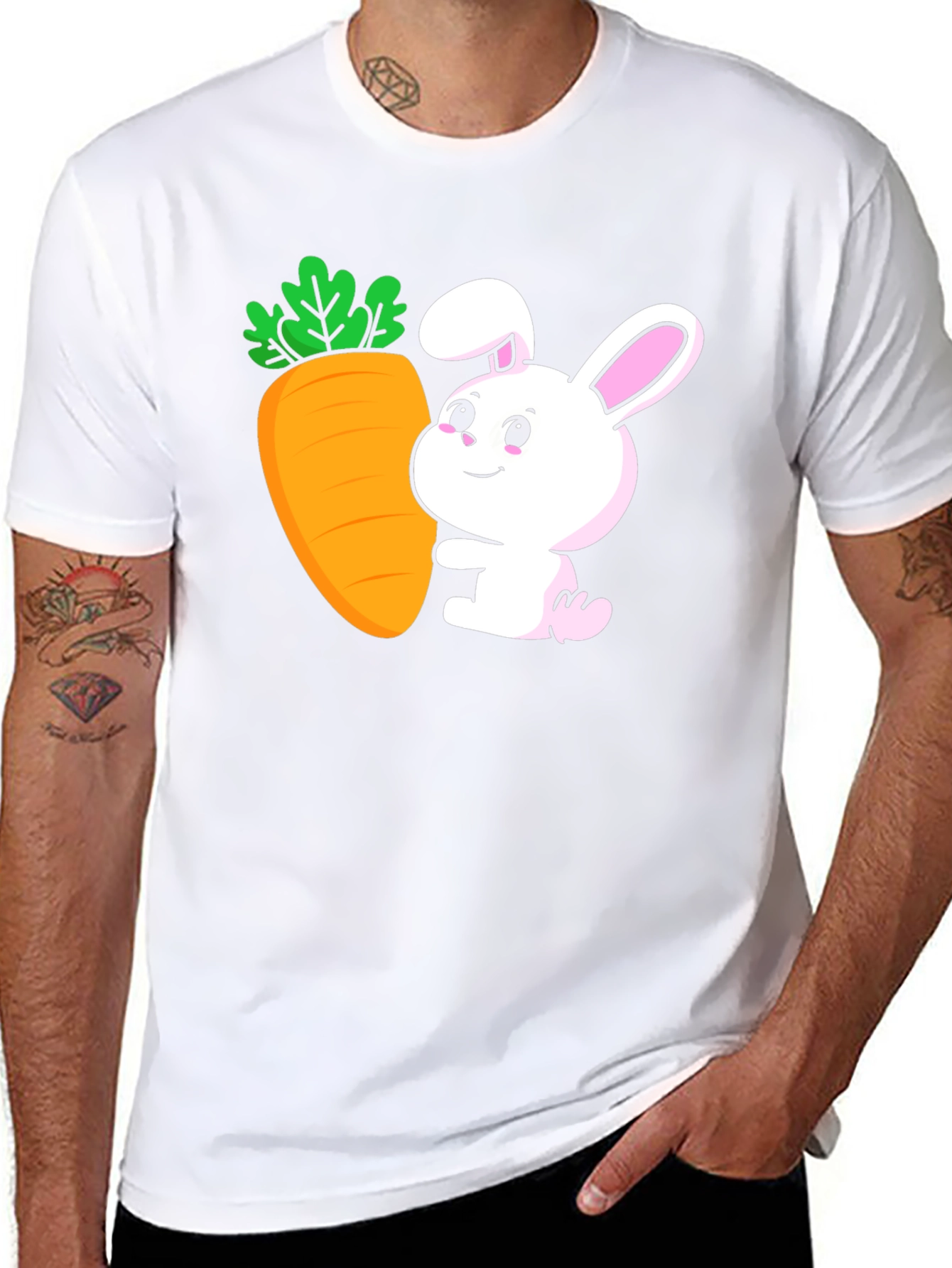 Bunny & Carrot Graphic Tee - Easter Fun!