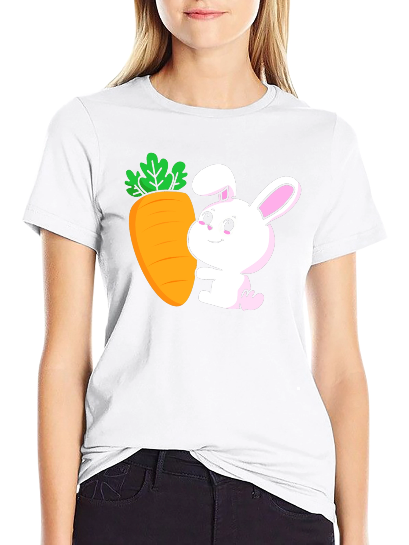 Bunny & Carrot Graphic Tee - Easter Fun!