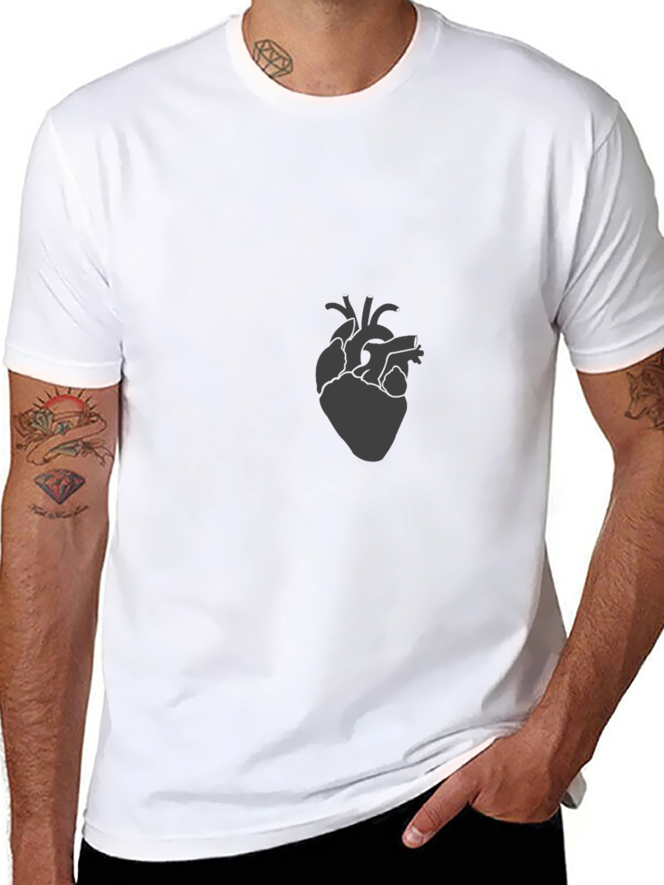 Anatomical Heart Graphic Tee - Modern Style