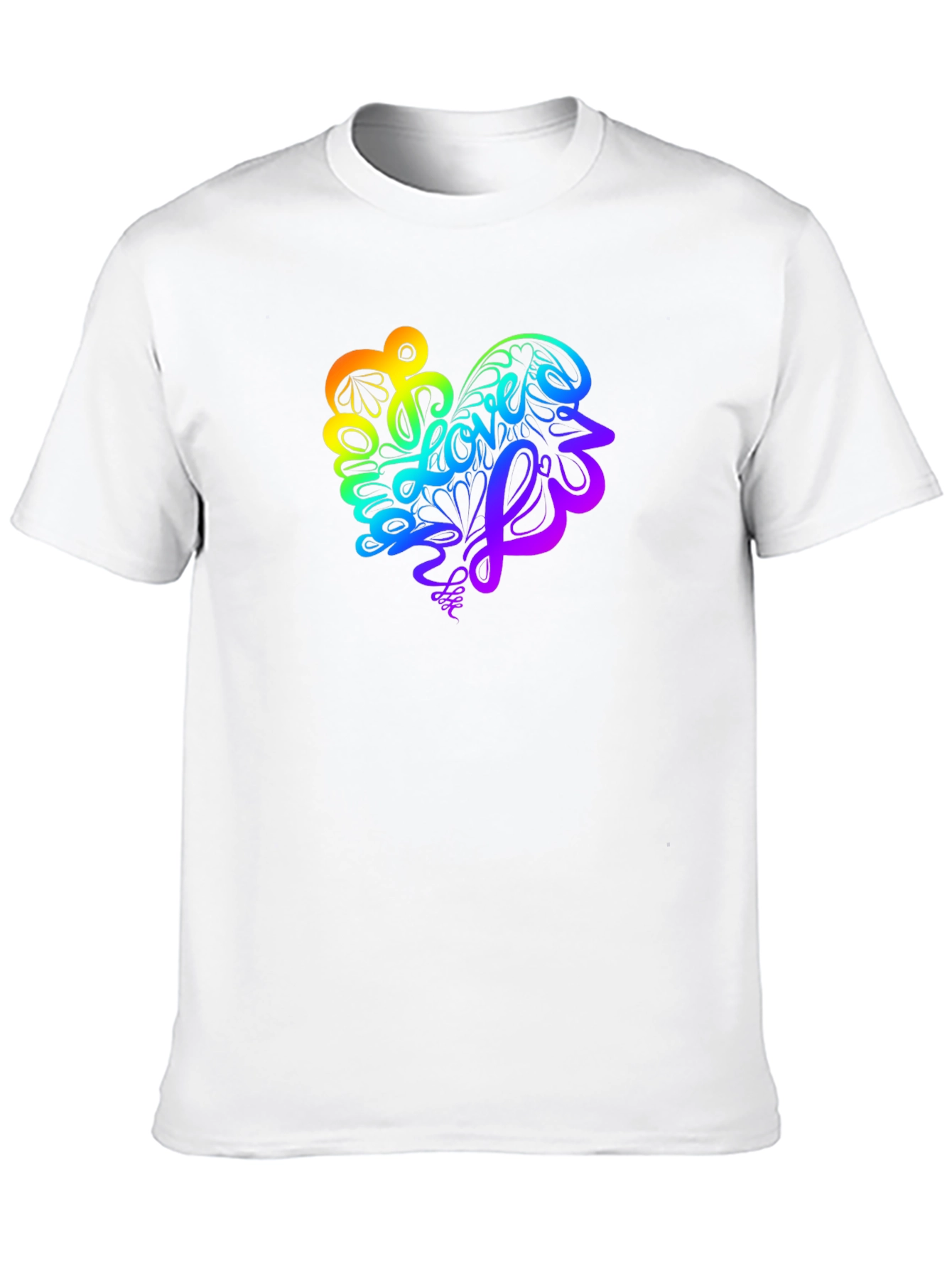 Rainbow Love Heart Graphic Tee - Stylish Black T-Shirt
