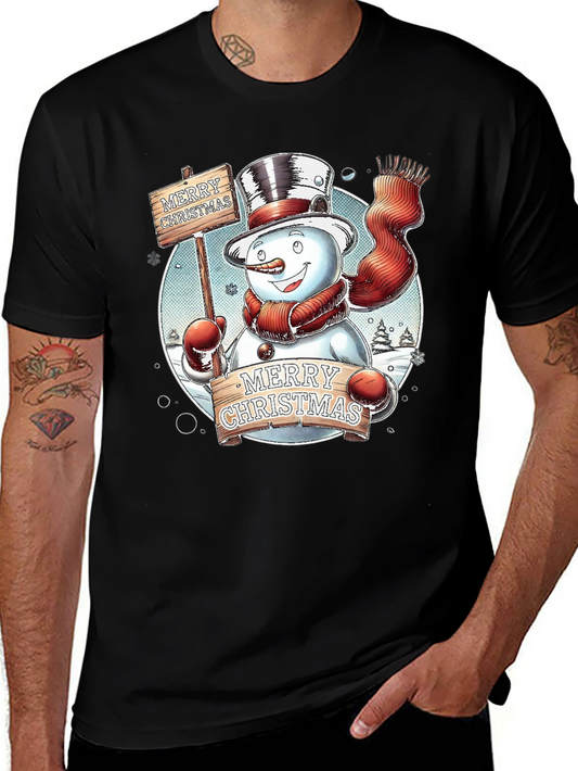 Festive Snowman Merry Christmas Graphic Tee
