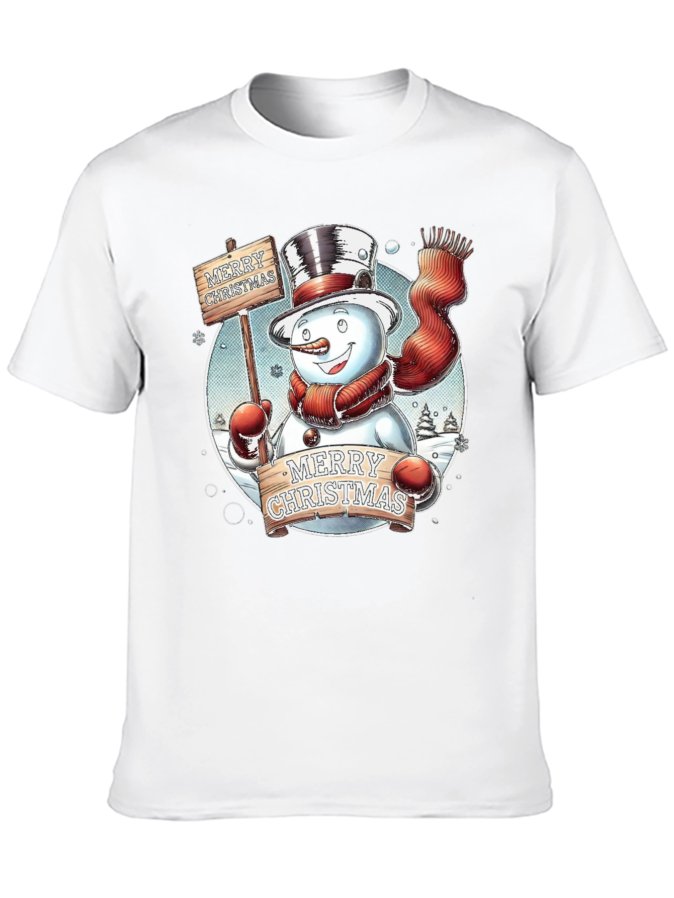 Festive Snowman Merry Christmas Graphic Tee