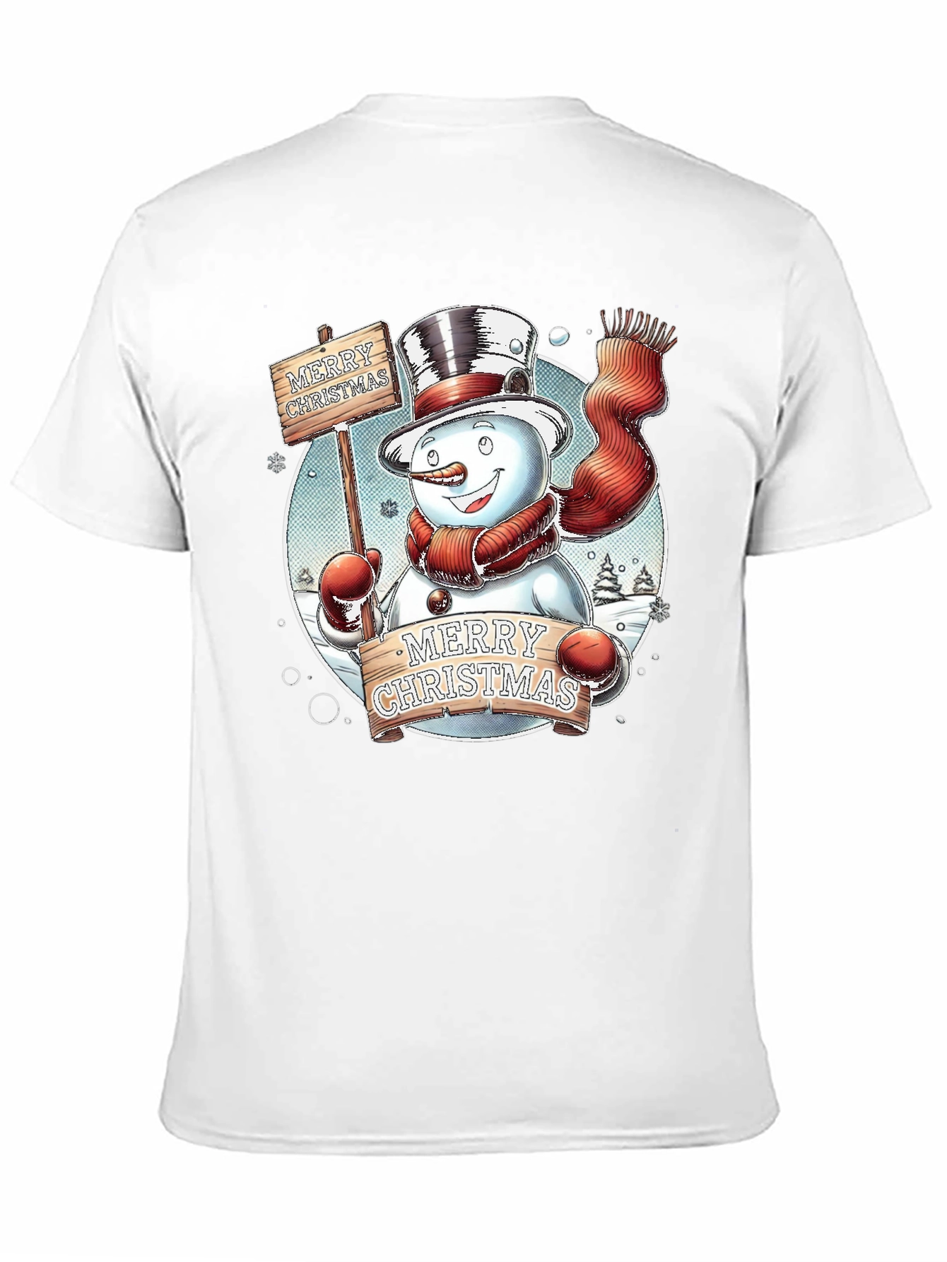 Festive Snowman Merry Christmas Graphic Tee