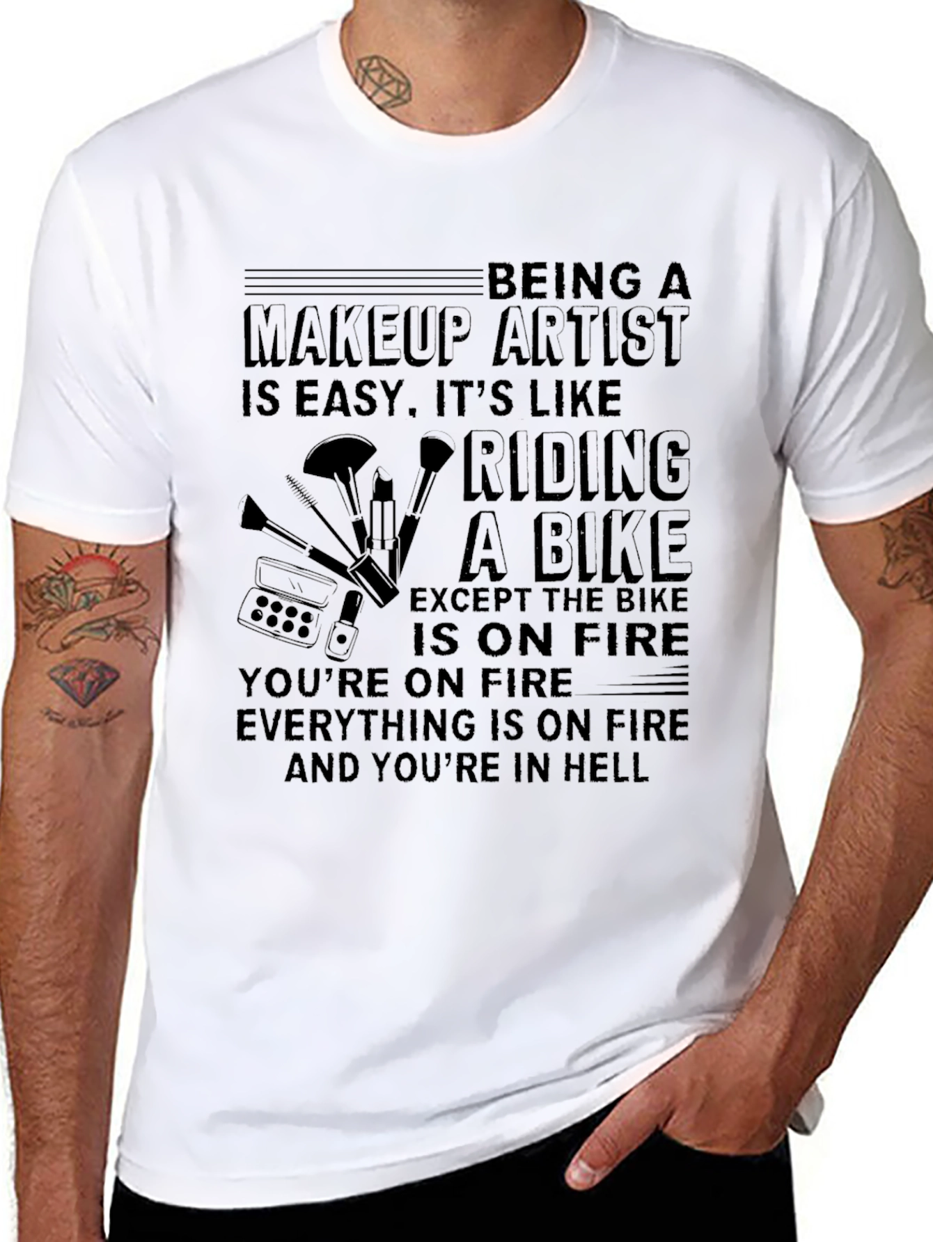 Makeup Artist Riding a Bike T-Shirt
