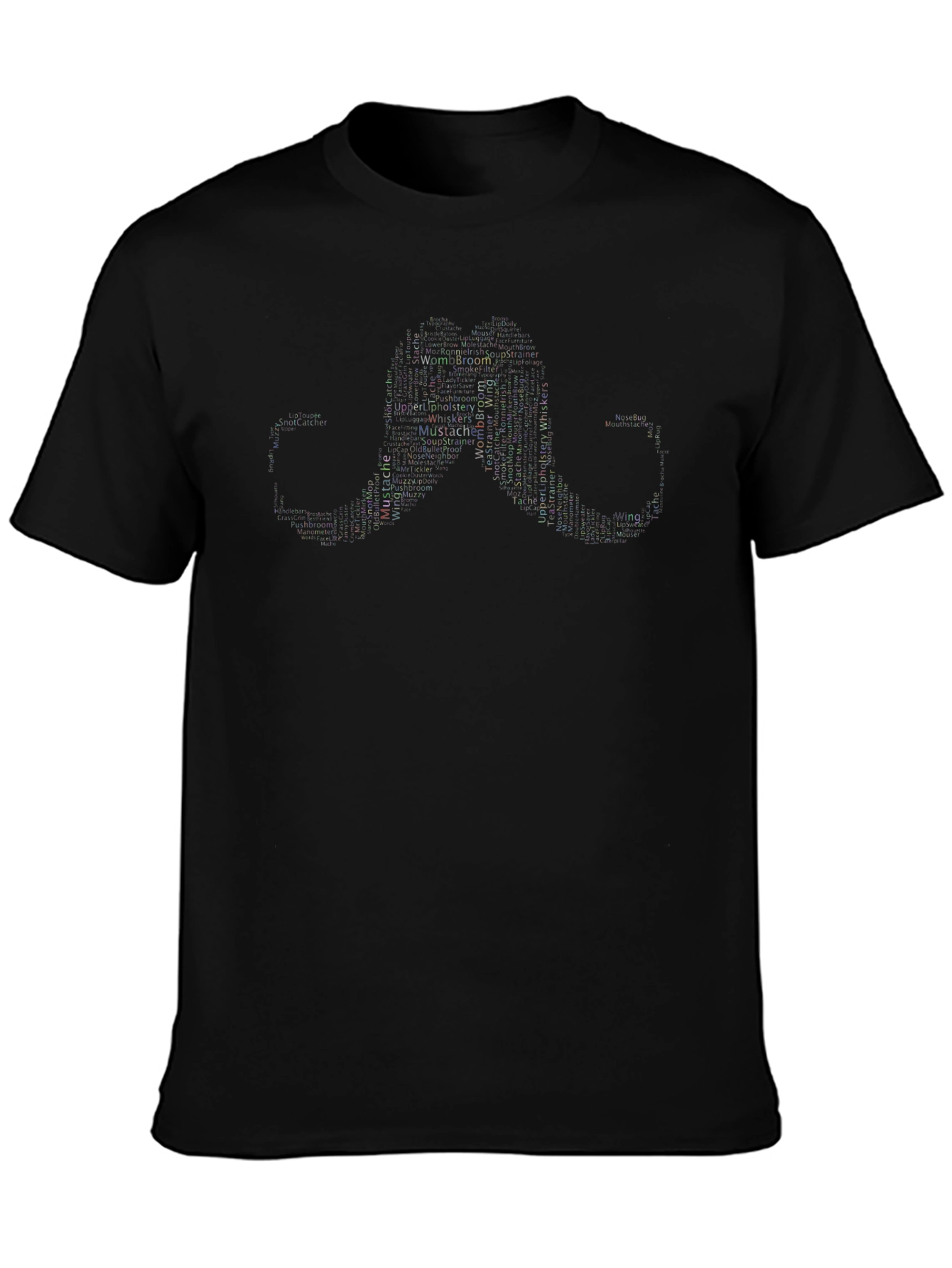 Mustache Text Art Graphic Tee