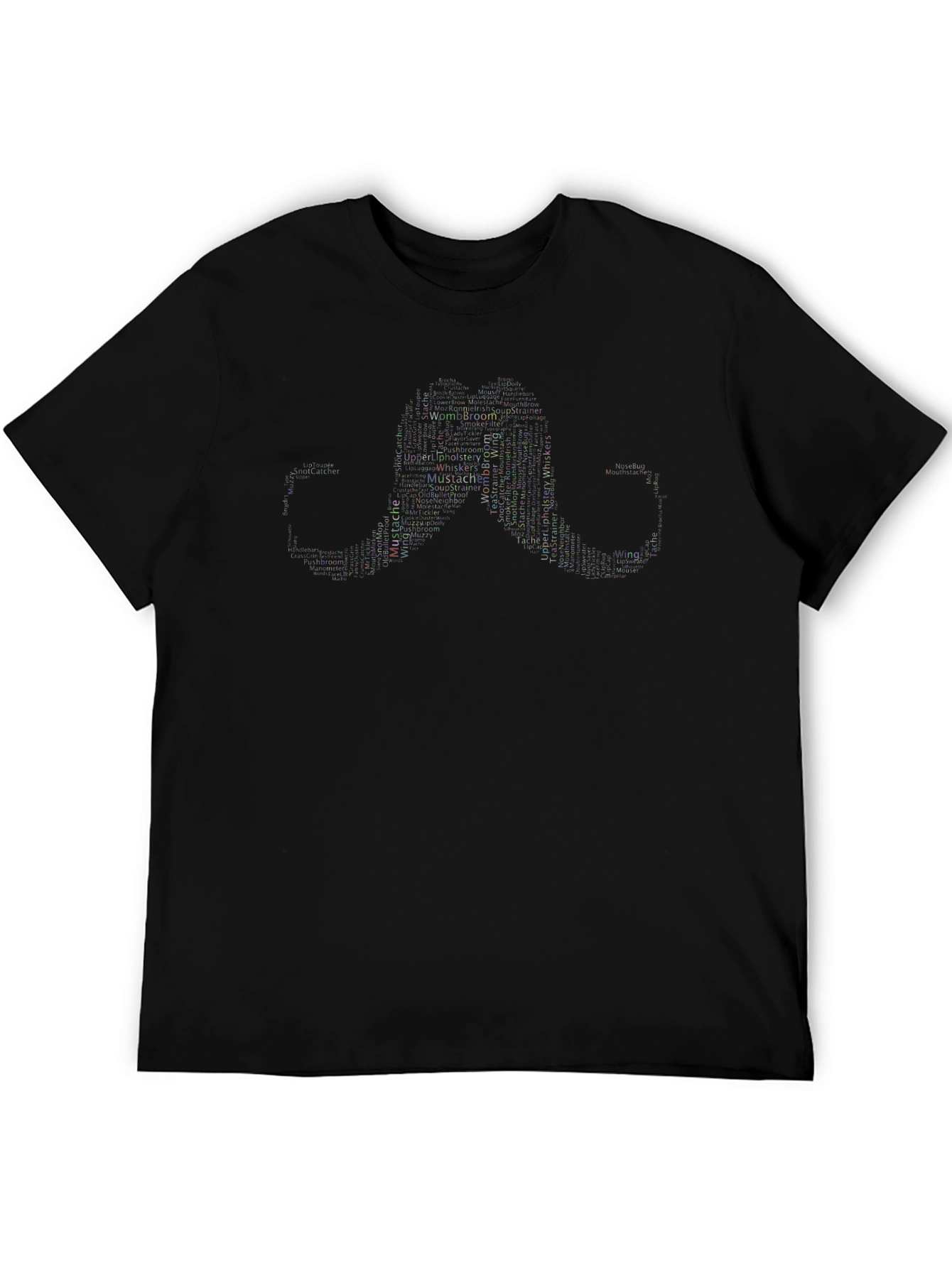 Mustache Text Art Graphic Tee