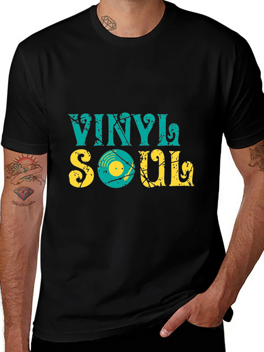 Vinyl Soul Black T-Shirt - Retro Music Tee