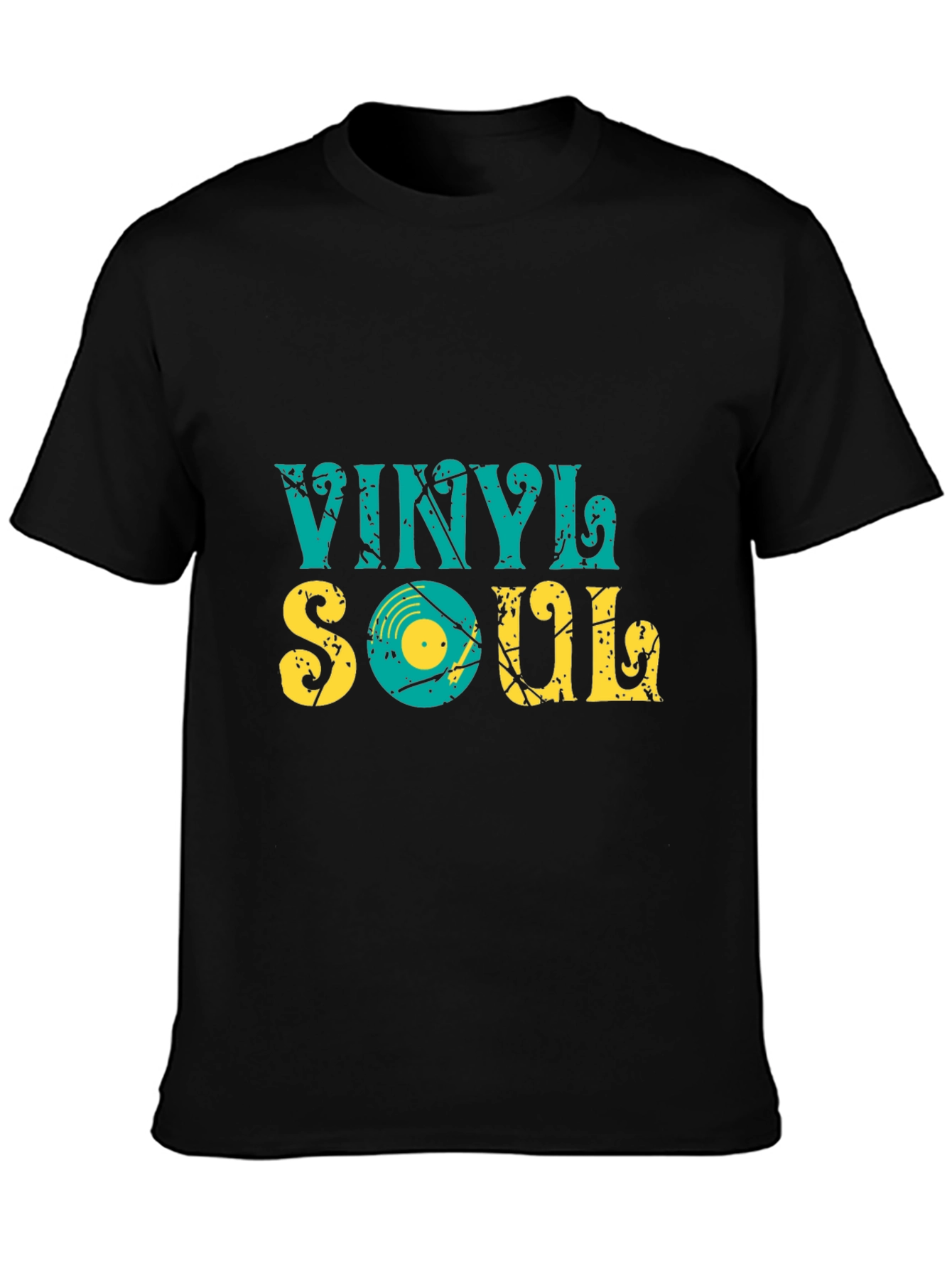 Vinyl Soul Black T-Shirt - Retro Music Tee