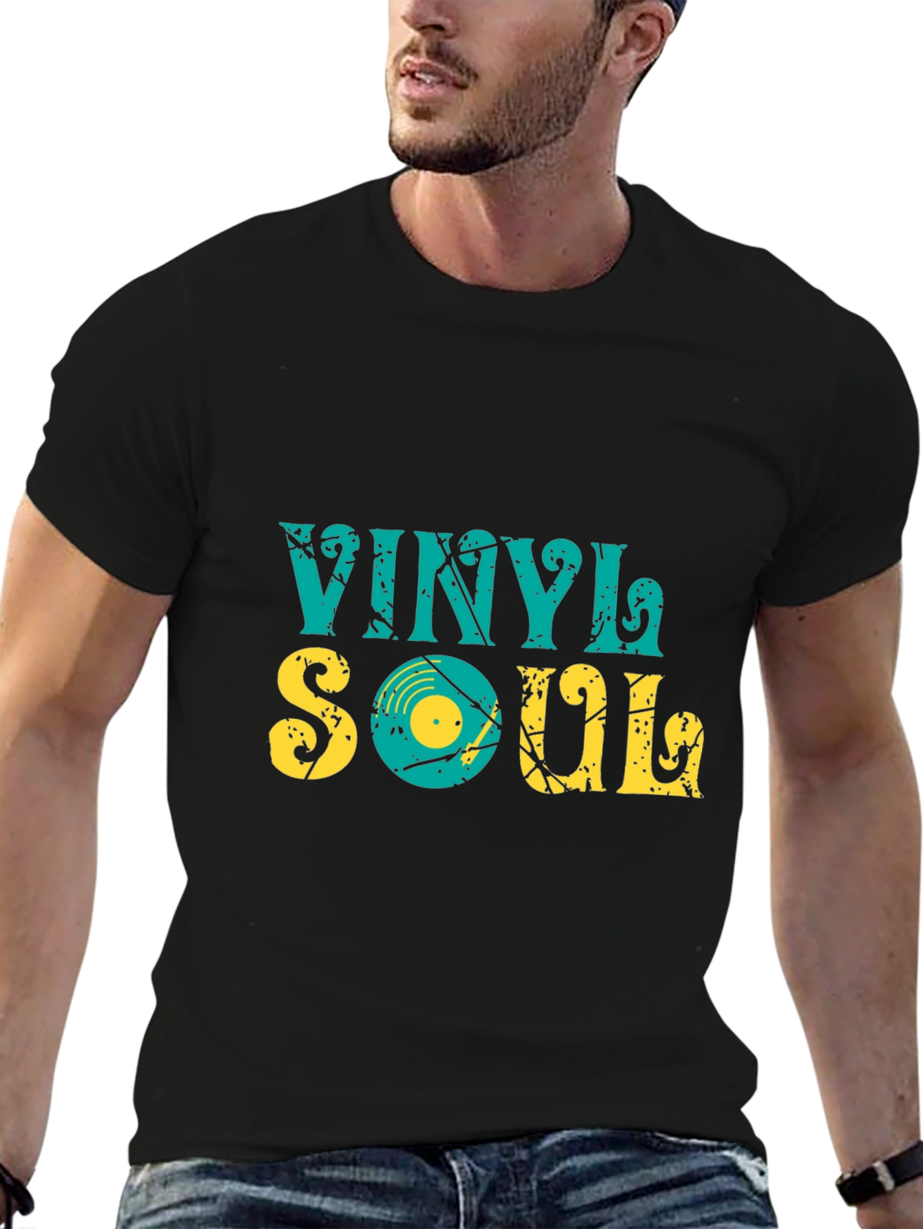 Vinyl Soul Black T-Shirt - Retro Music Tee