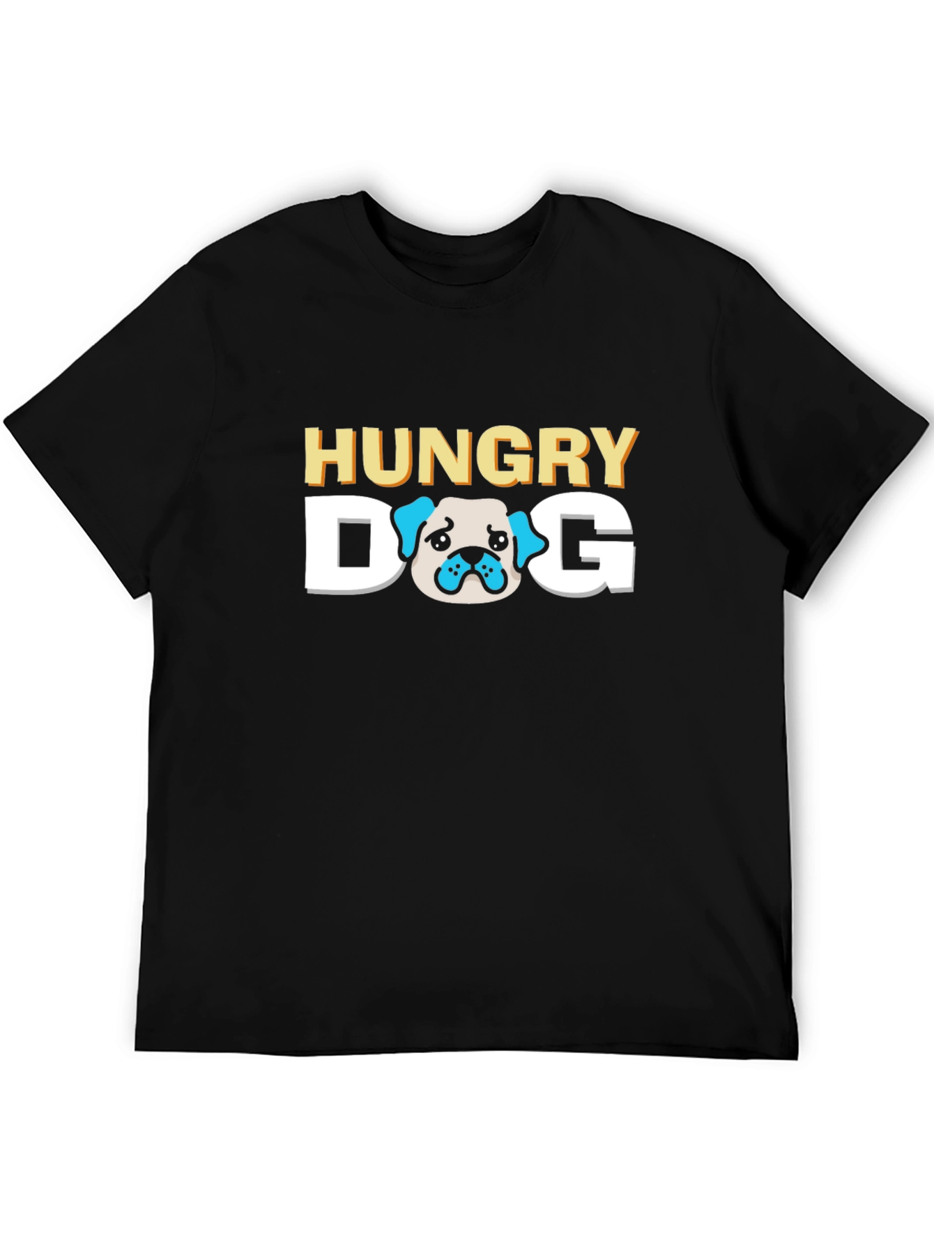 Hungry Dog Graphic Tee - Black Cotton T-Shirt