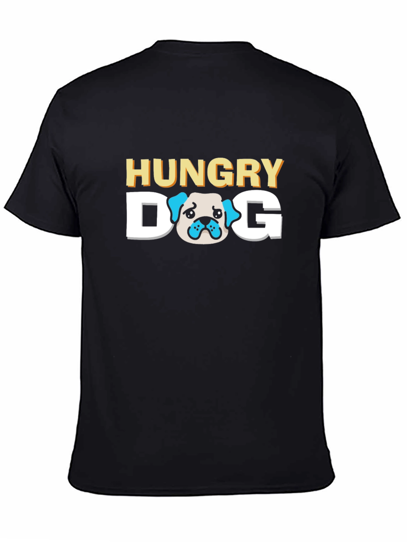 Hungry Dog Graphic Tee - Black Cotton T-Shirt