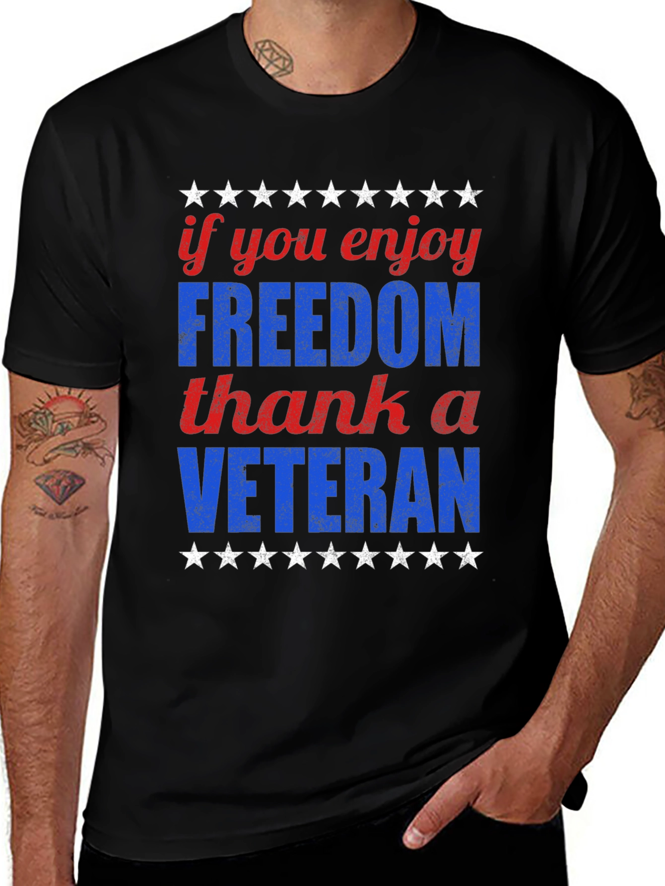 Patriotic Freedom Veteran Graphic Tee