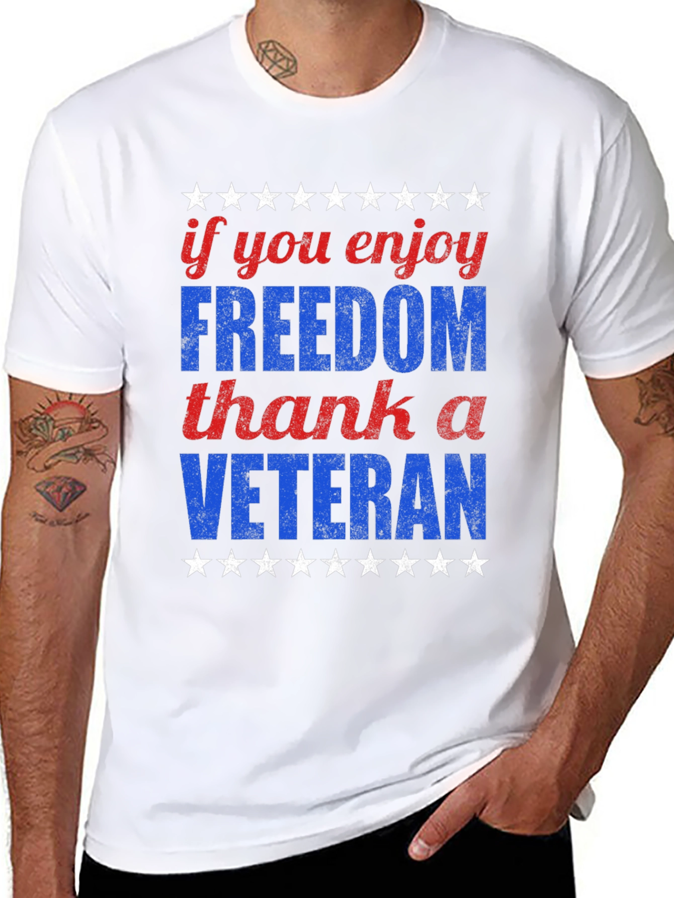 Patriotic Freedom Veteran Graphic Tee