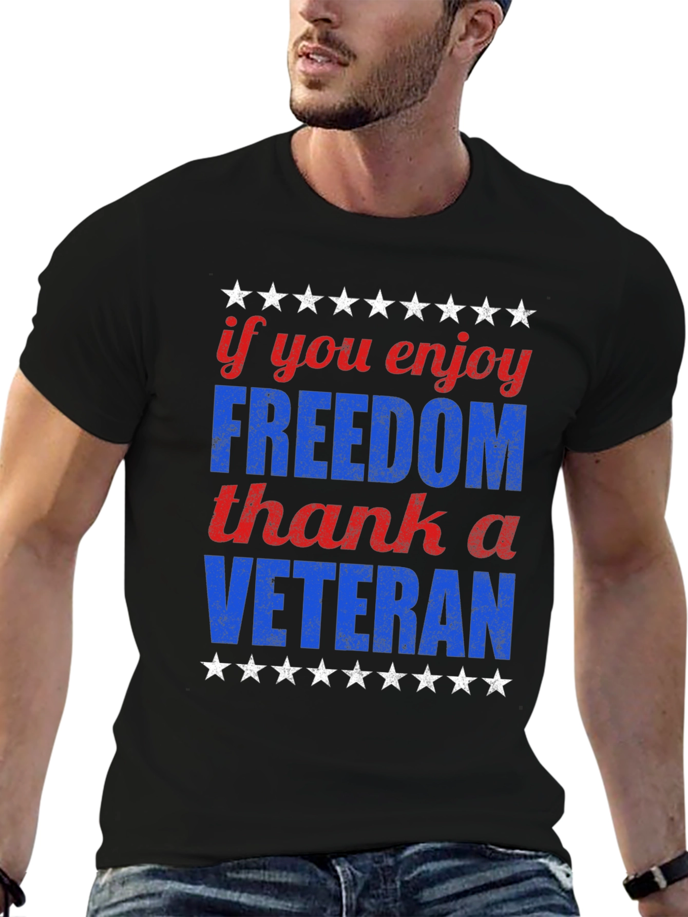 Patriotic Freedom Veteran Graphic Tee