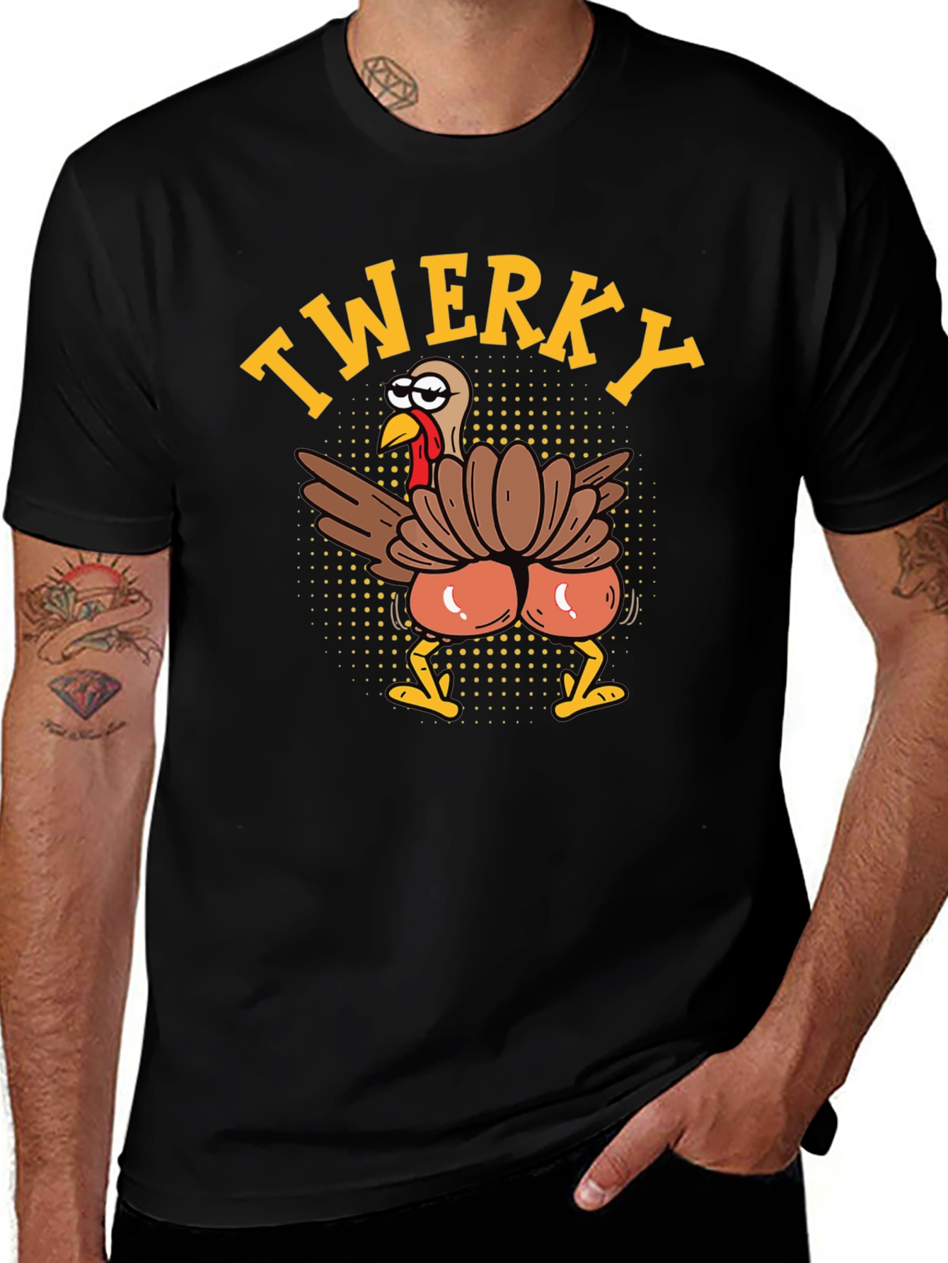 Funny Twerky Turkey Thanksgiving Graphic Tee