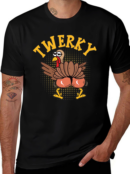 Funny Twerky Turkey Thanksgiving Graphic Tee