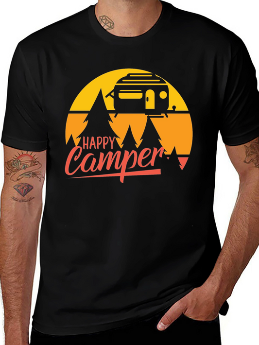 Happy Camper T-Shirt - Retro Camping Graphic Tee