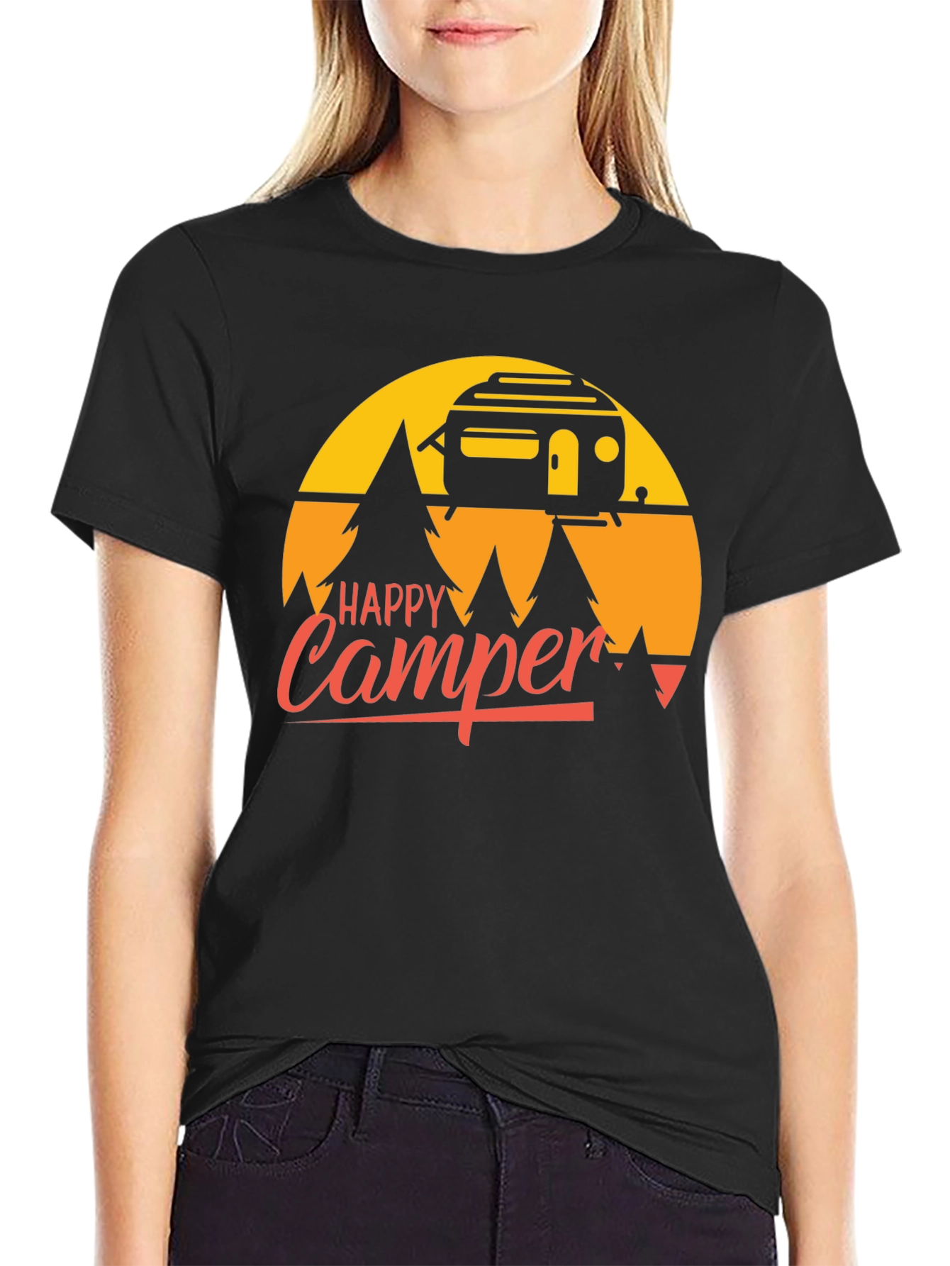 Happy Camper T-Shirt - Retro Camping Graphic Tee