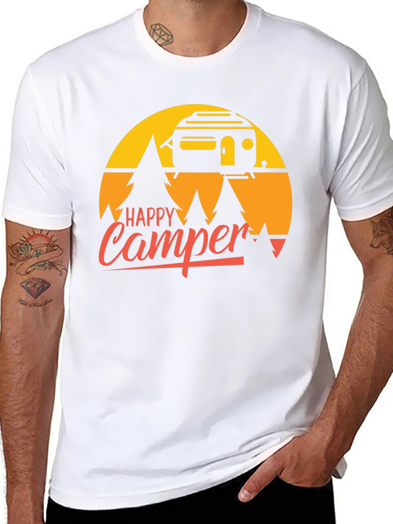 Happy Camper T-Shirt - Retro Camping Graphic Tee