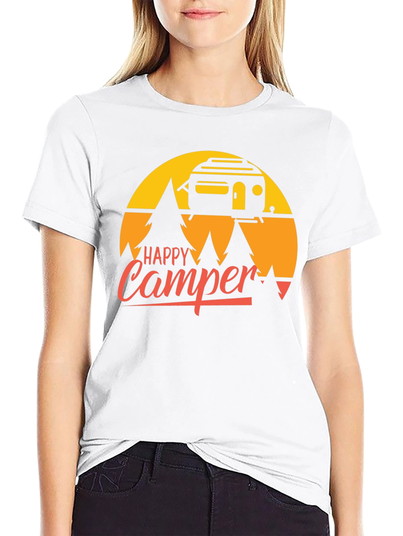 Happy Camper T-Shirt - Retro Camping Graphic Tee
