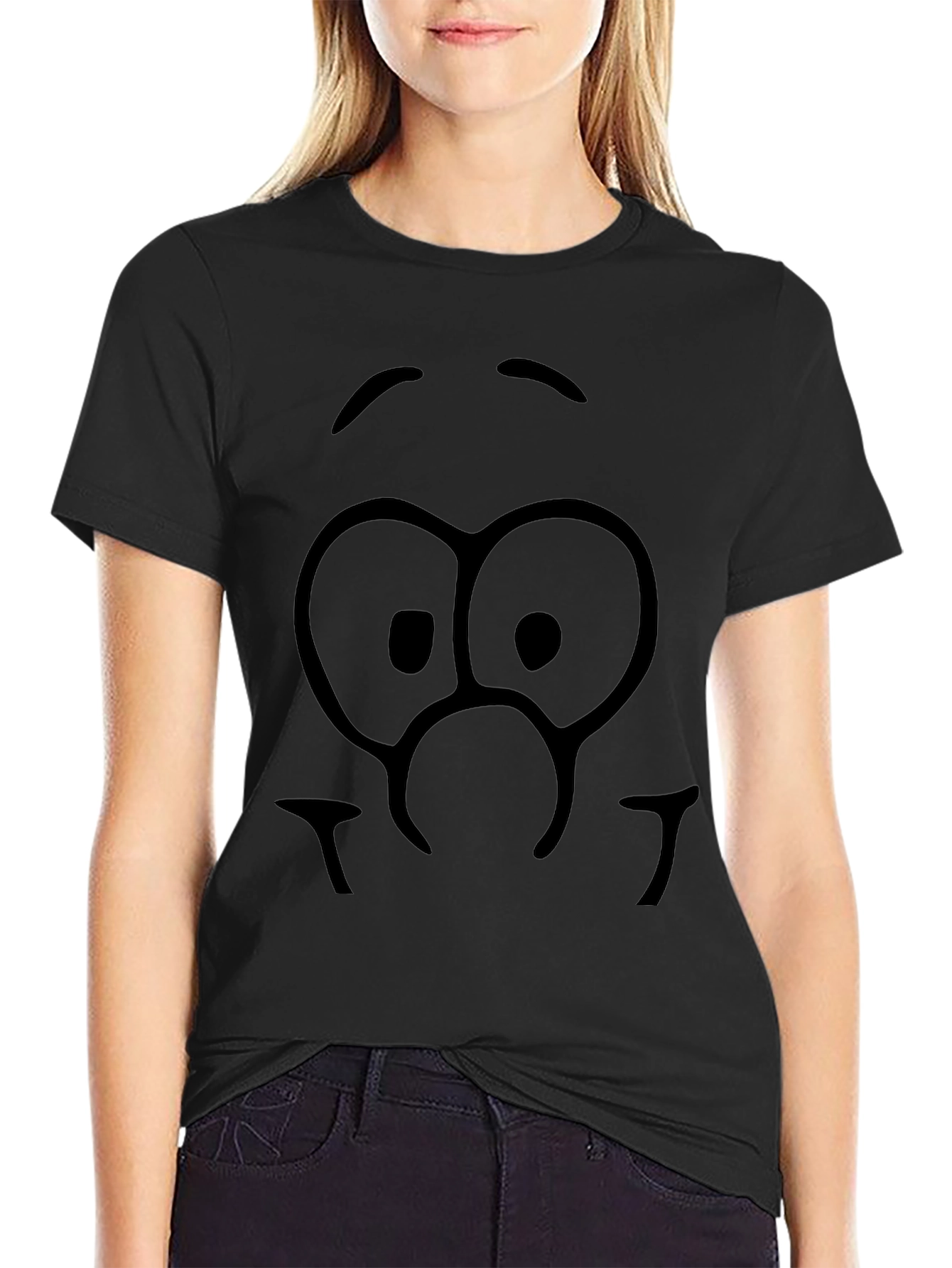 Funny Face Graphic T-Shirt - Unisex Black Tee