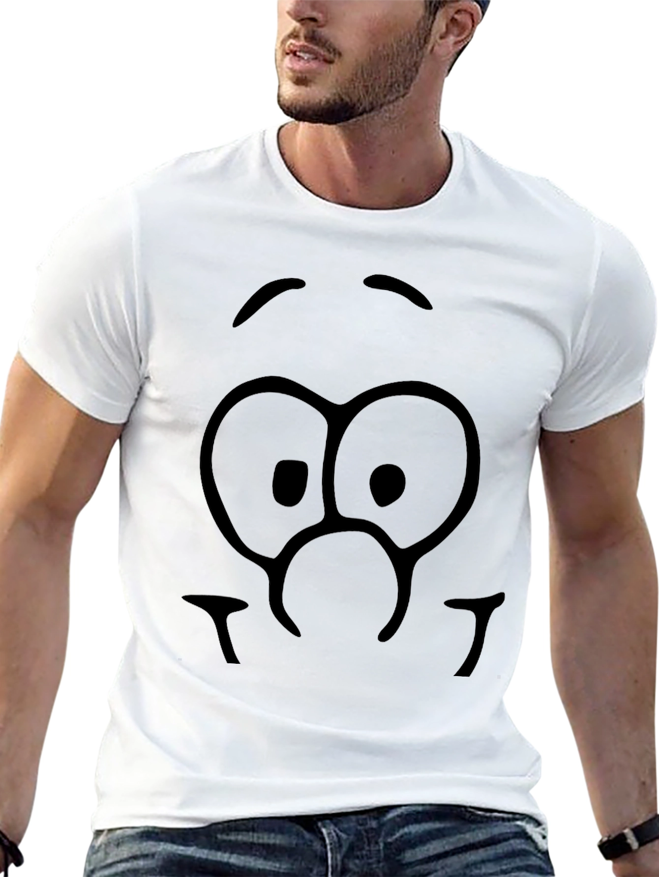 Funny Face Graphic T-Shirt - Unisex Black Tee