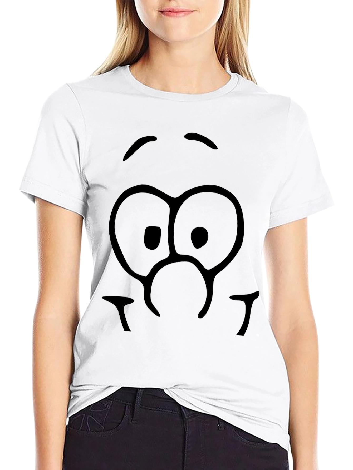 Funny Face Graphic T-Shirt - Unisex Black Tee