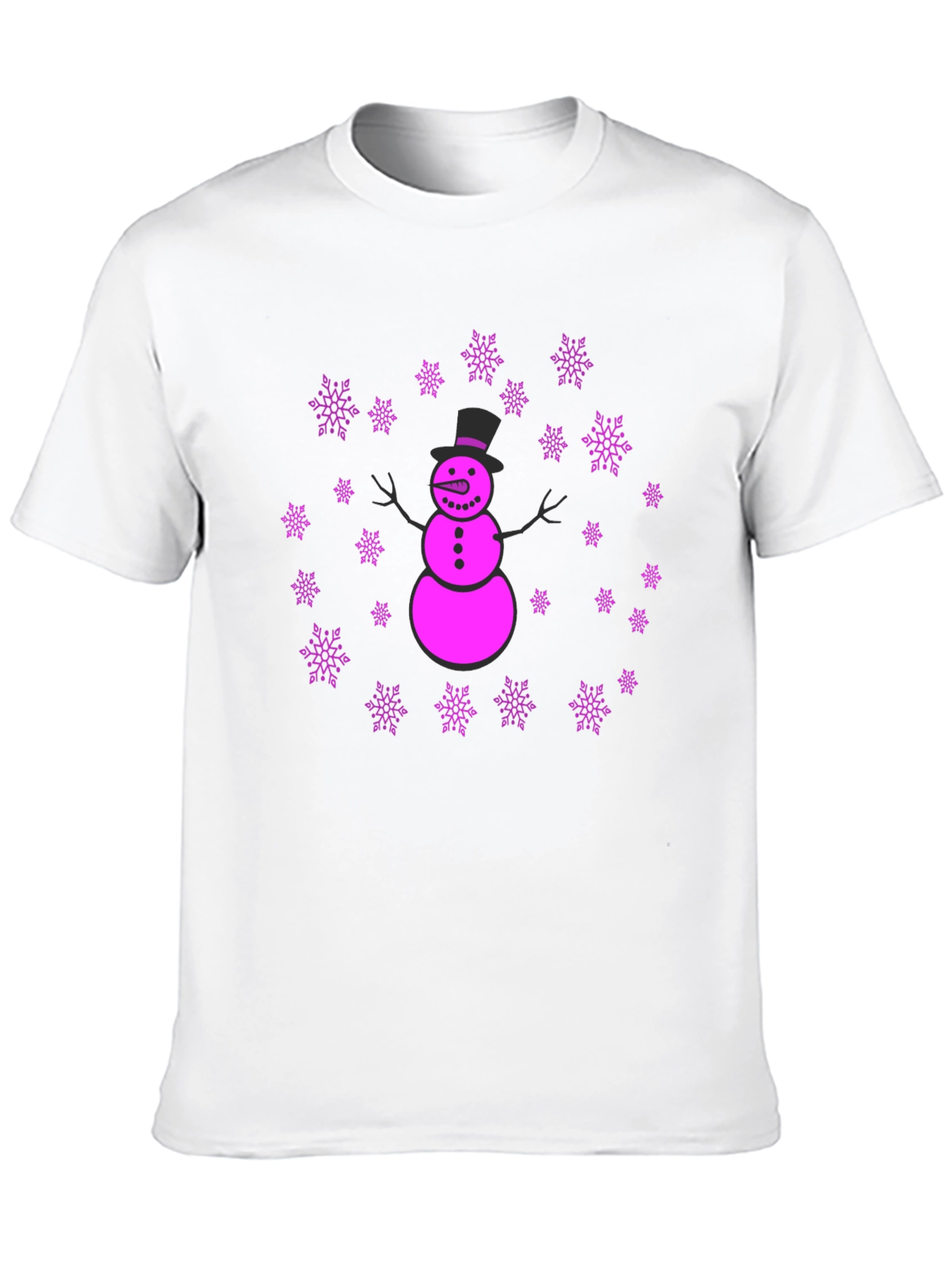 Snowman Snowflake Graphic T-Shirt - Fun Winter Holiday Apparel
