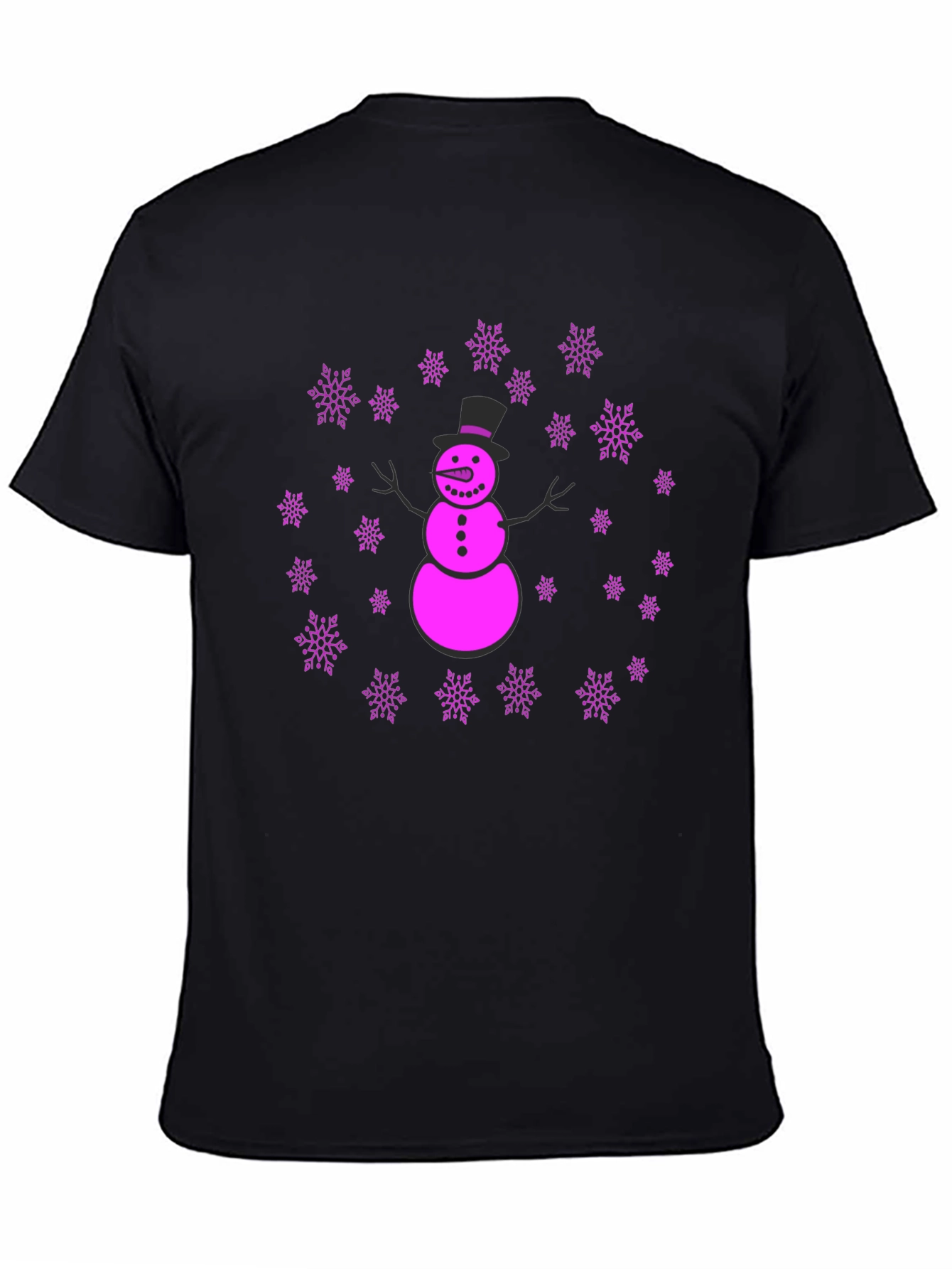 Snowman Snowflake Graphic T-Shirt - Fun Winter Holiday Apparel