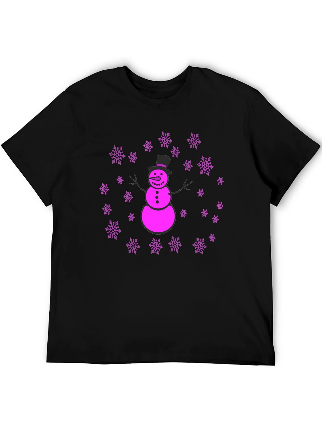 Snowman Snowflake Graphic T-Shirt - Fun Winter Holiday Apparel