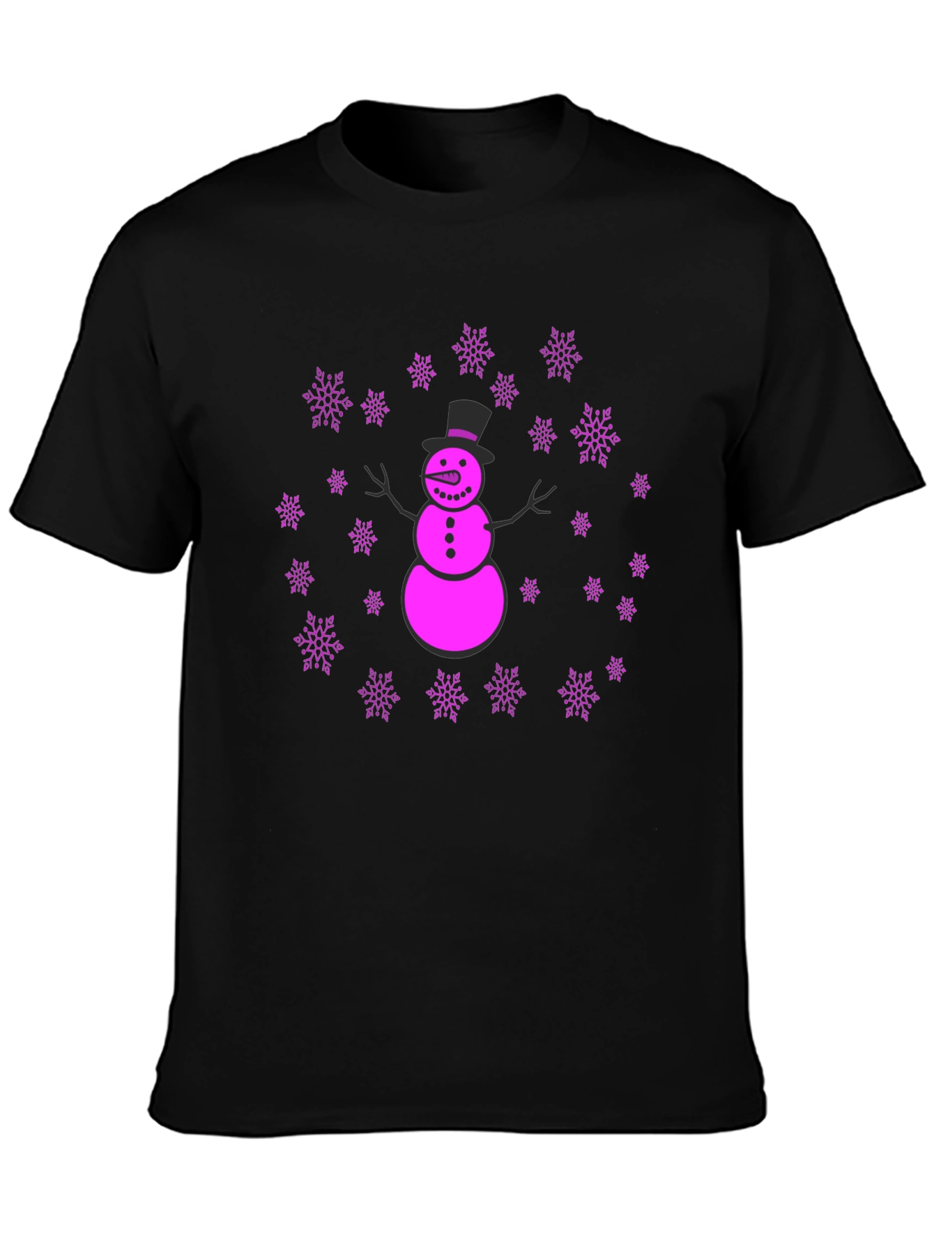 Snowman Snowflake Graphic T-Shirt - Fun Winter Holiday Apparel