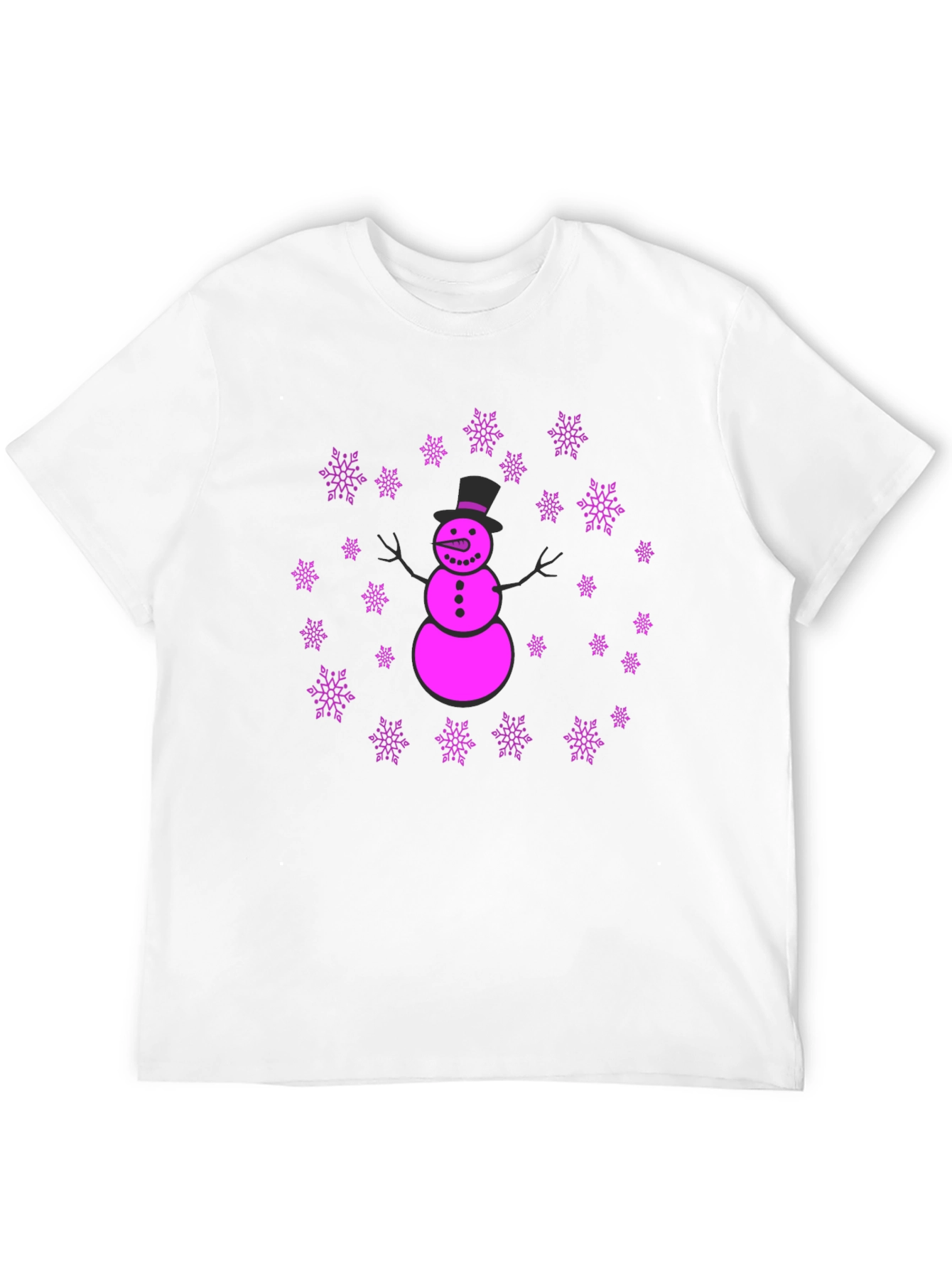 Snowman Snowflake Graphic T-Shirt - Fun Winter Holiday Apparel