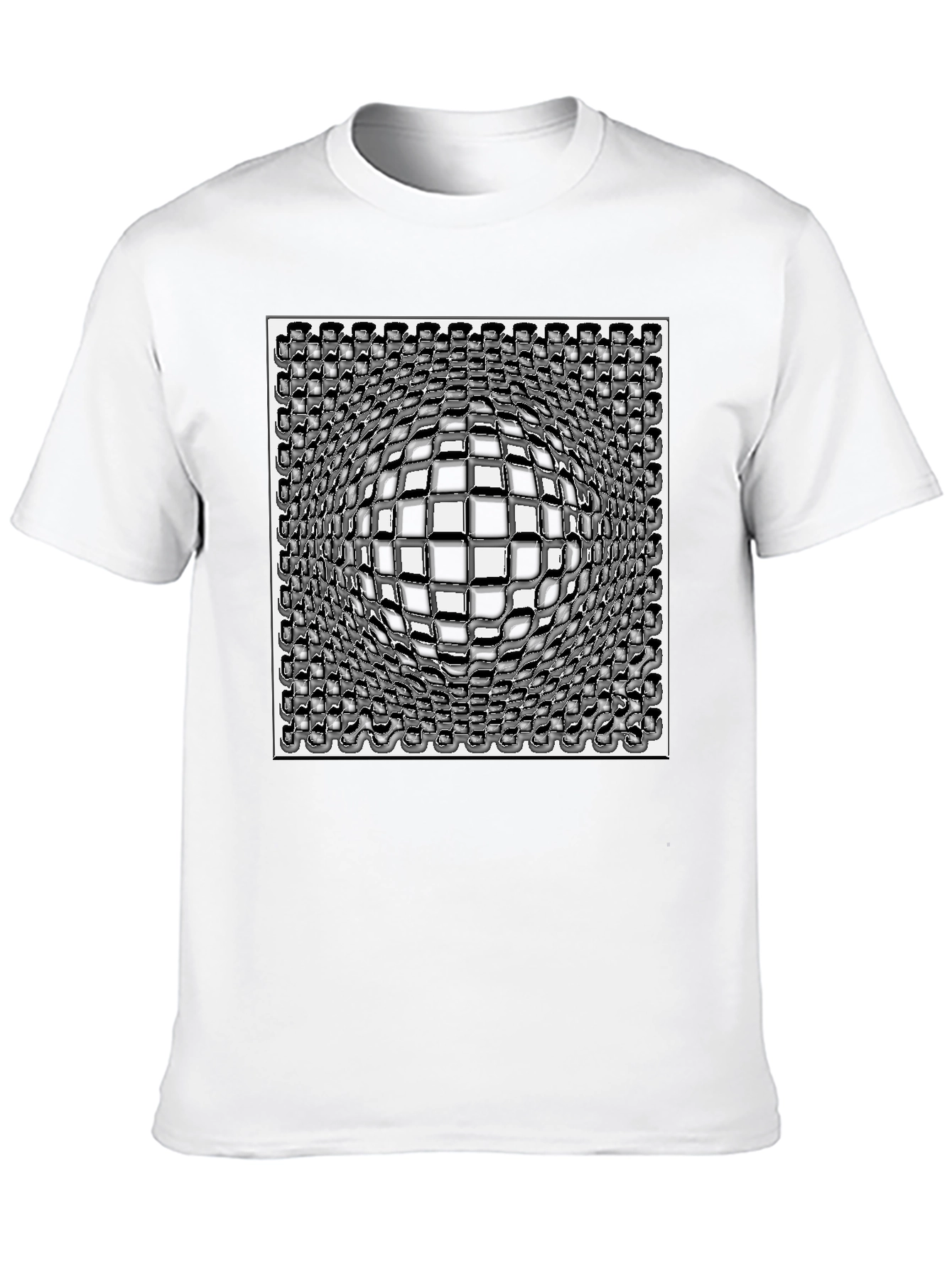 Optical Illusion Checkerboard T-Shirt