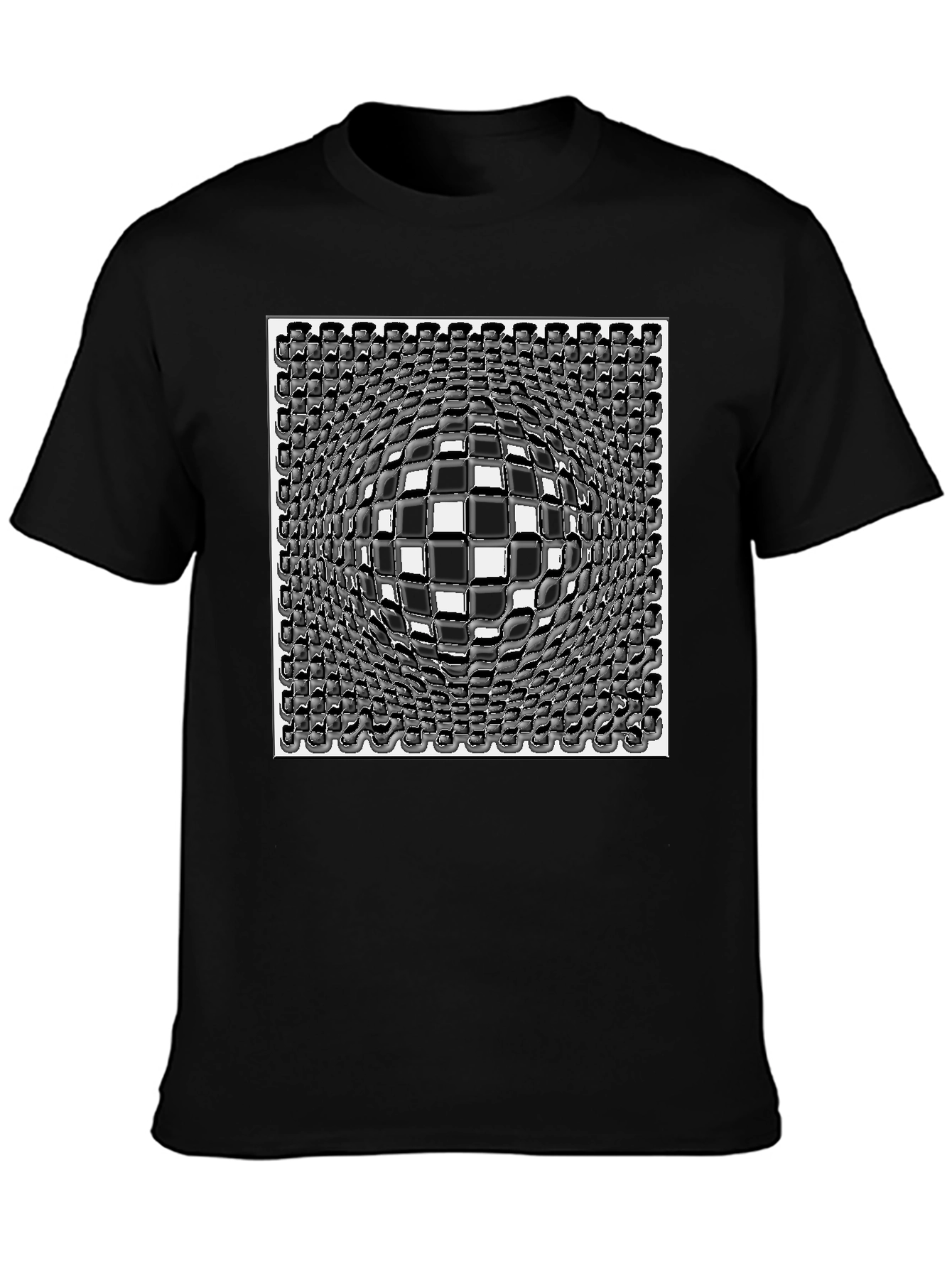 Optical Illusion Checkerboard T-Shirt