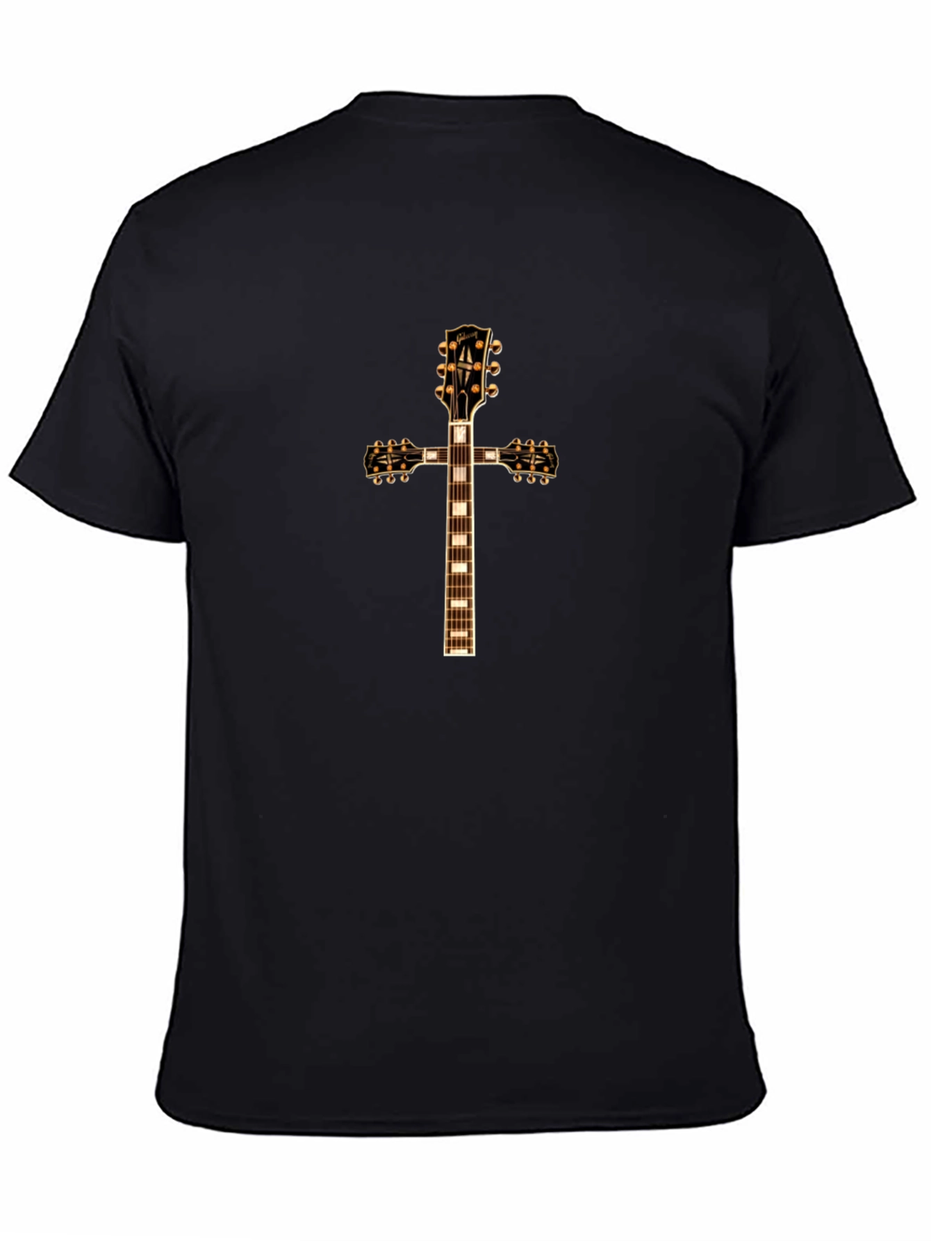 Guitar Cross Graphic T-Shirt - Rock & Roll Style