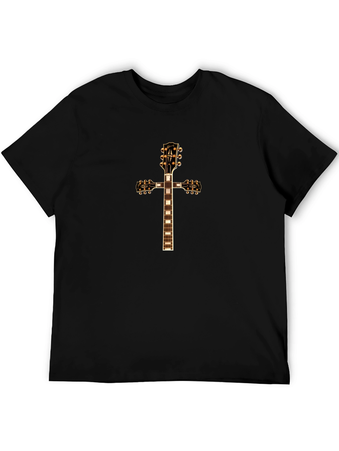 Guitar Cross Graphic T-Shirt - Rock & Roll Style