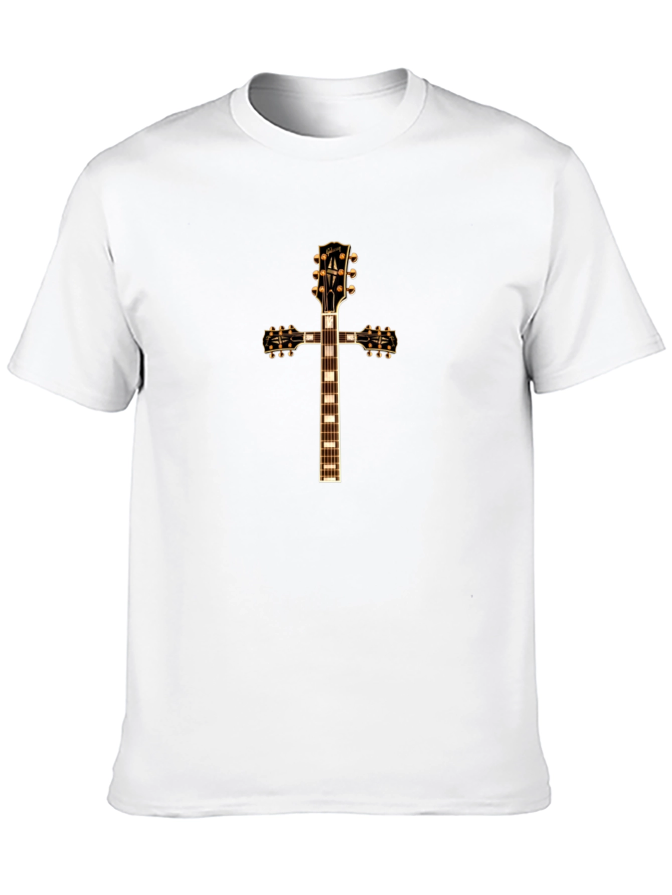 Guitar Cross Graphic T-Shirt - Rock & Roll Style