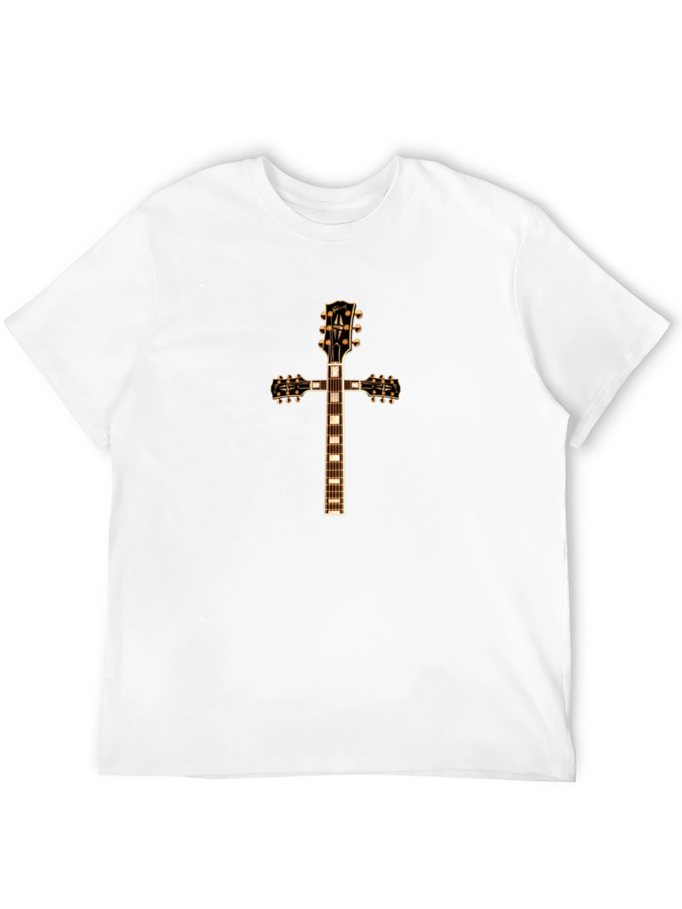 Guitar Cross Graphic T-Shirt - Rock & Roll Style