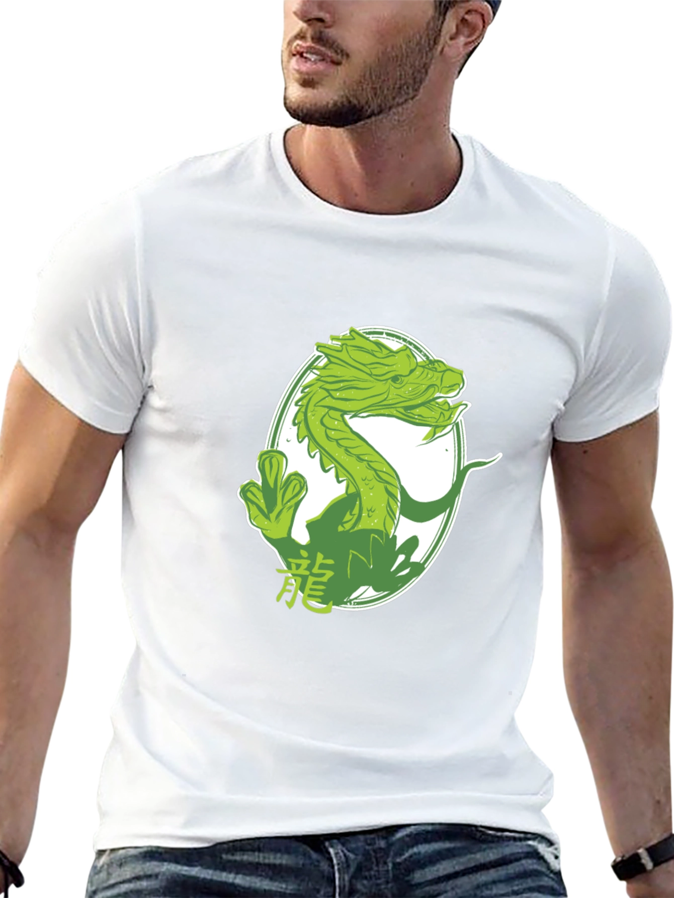 Dragon Graphic Tee - Black Cotton T-Shirt