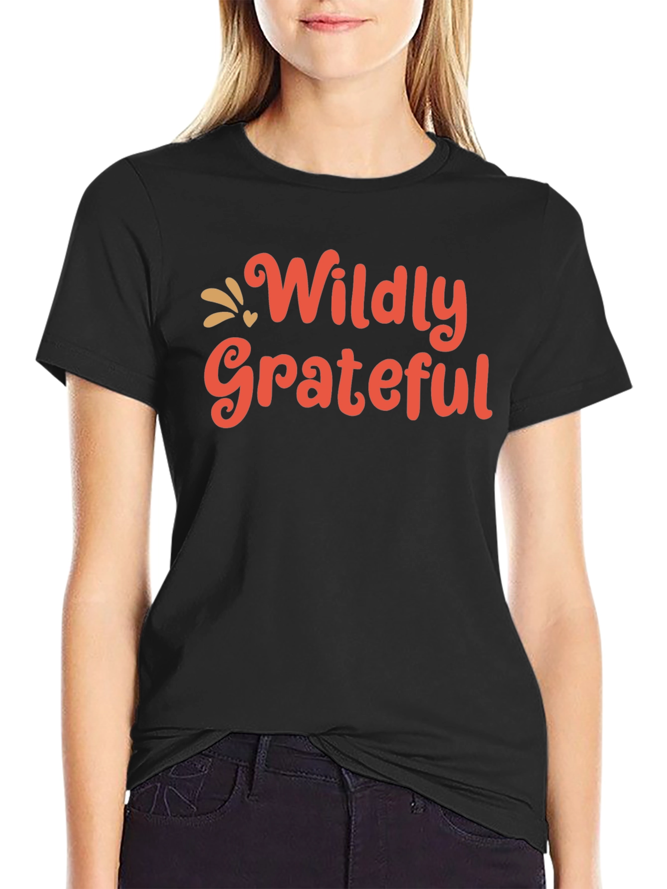 Wildly Grateful Graphic Tee - Black