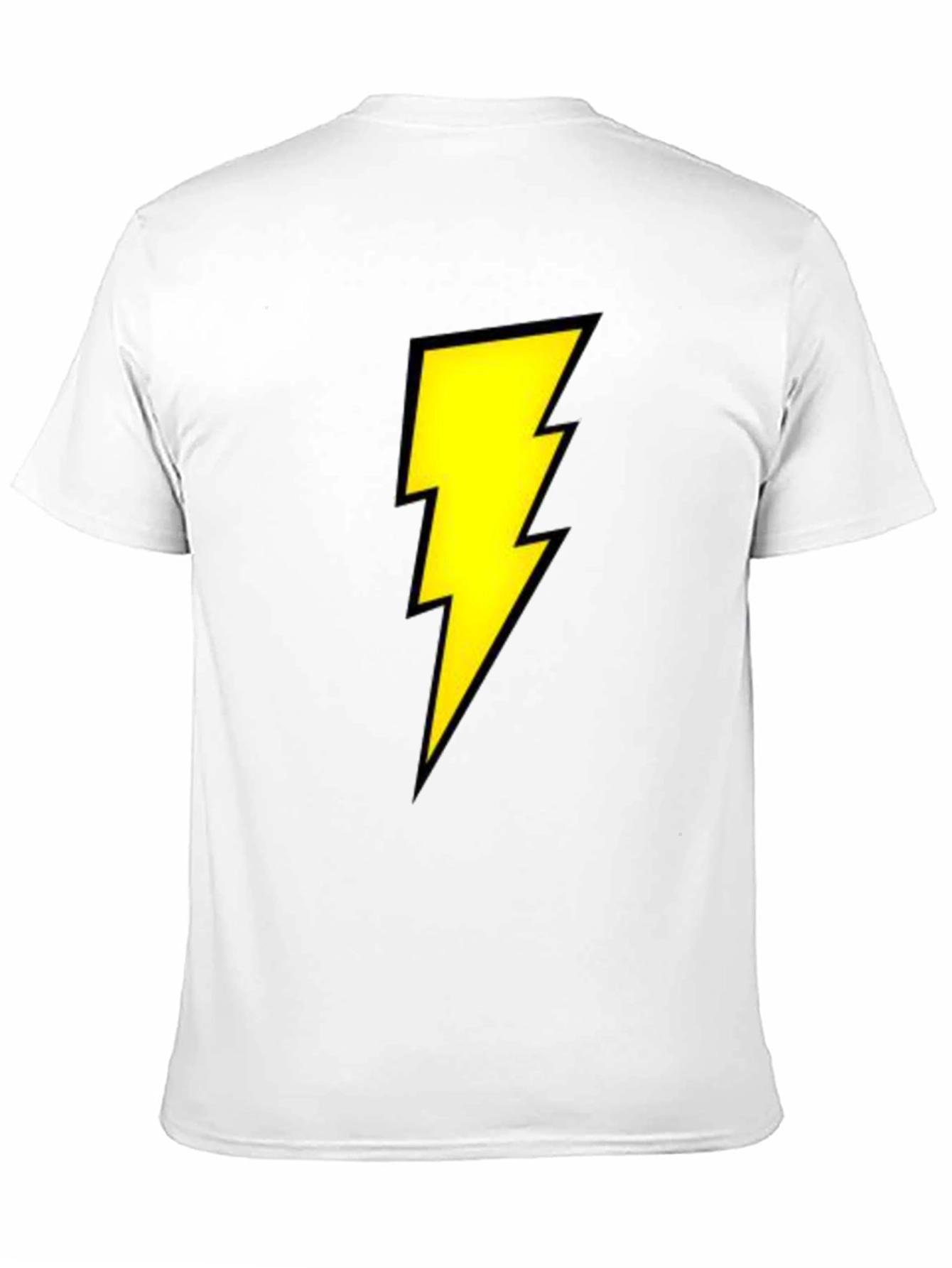 Black T-Shirt with Yellow Lightning Bolt Design