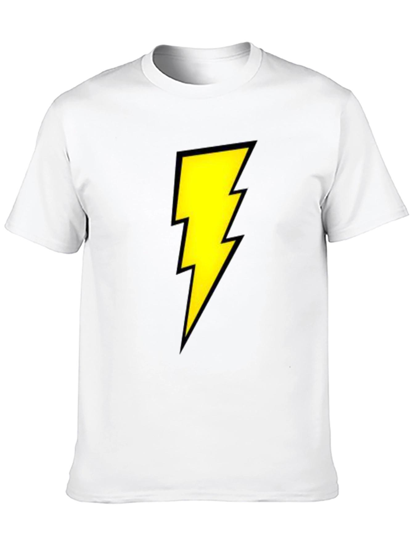 Black T-Shirt with Yellow Lightning Bolt Design