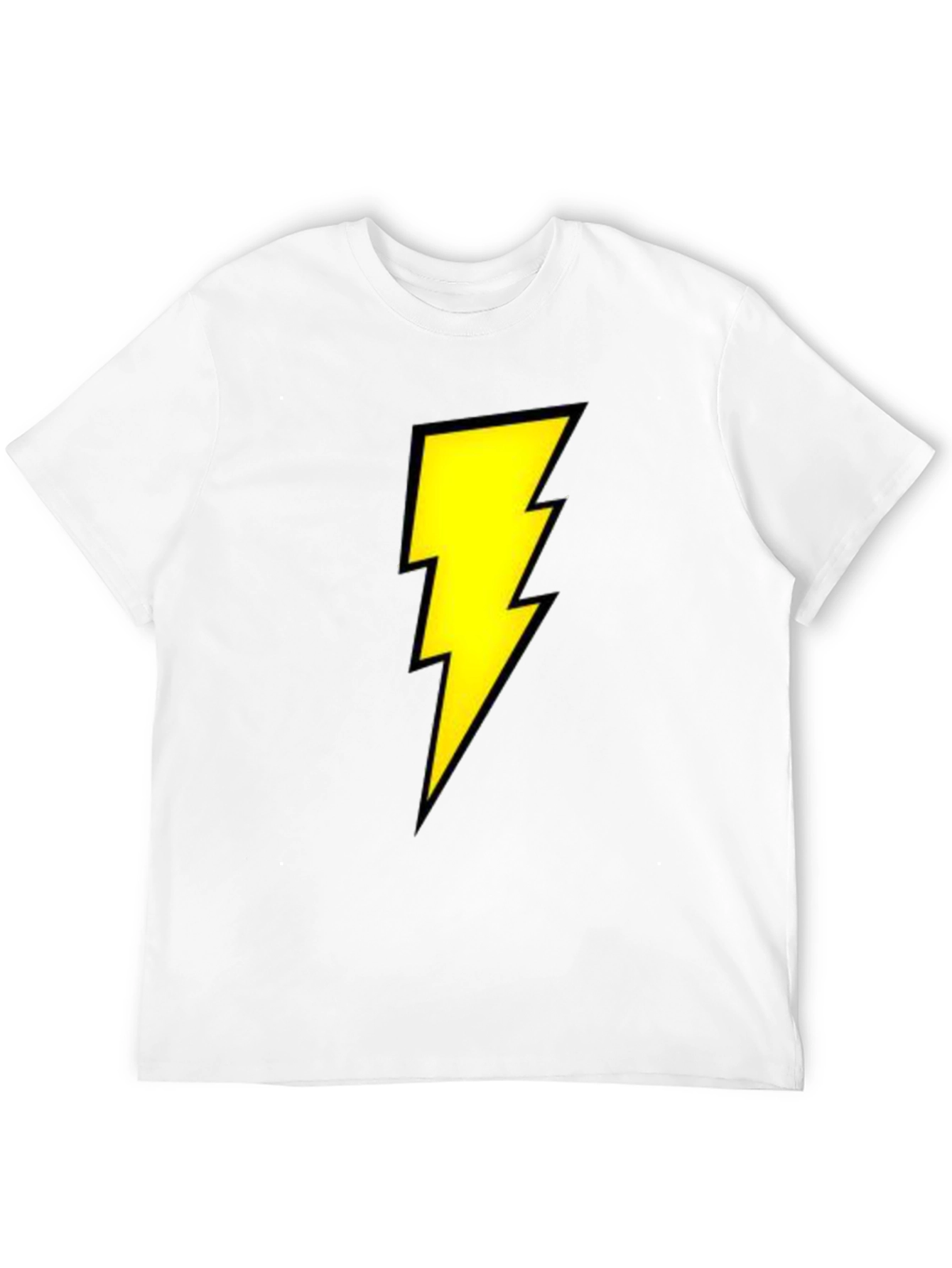 Black T-Shirt with Yellow Lightning Bolt Design