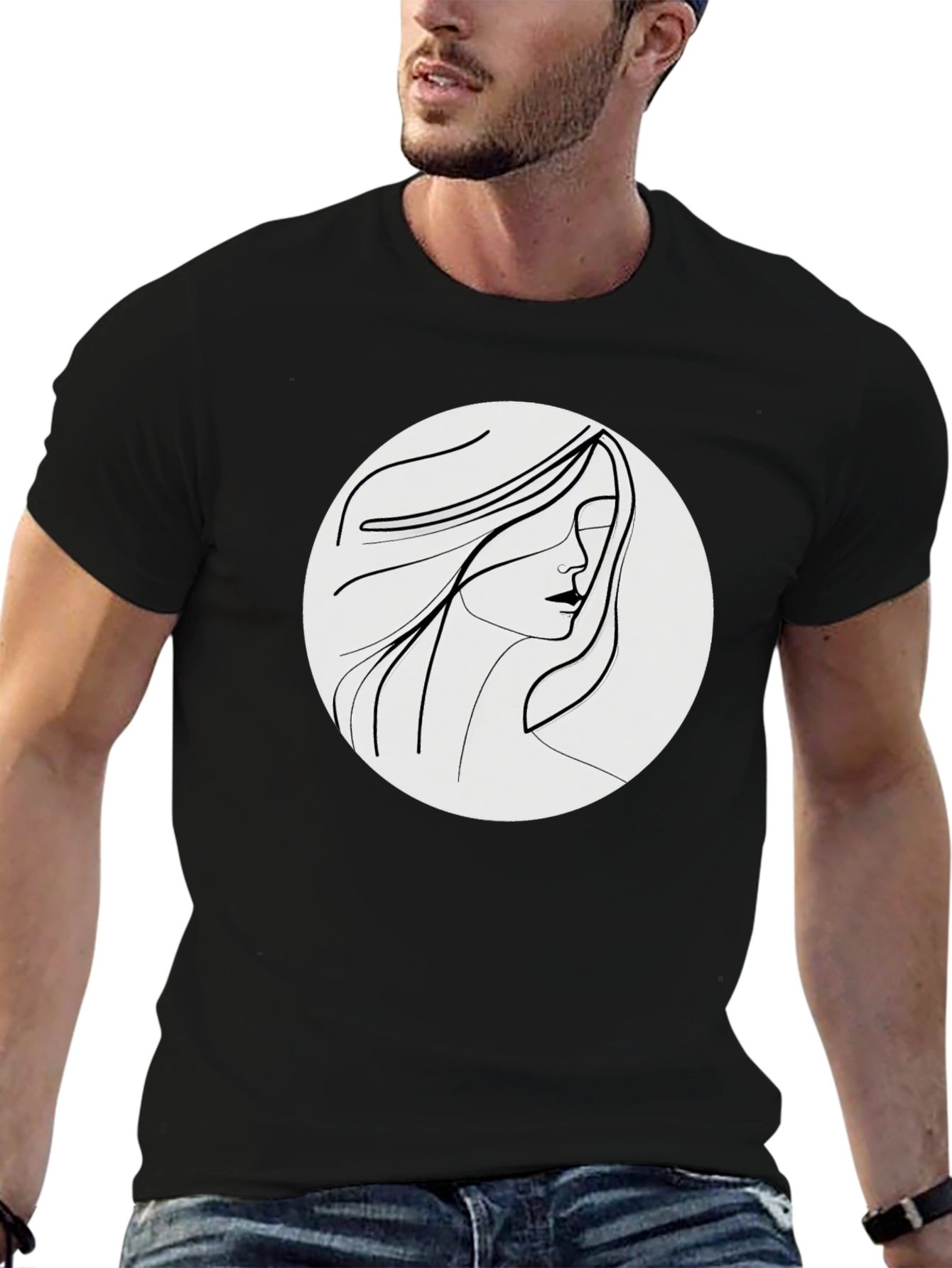 Minimalist Woman Line Art Graphic Tee