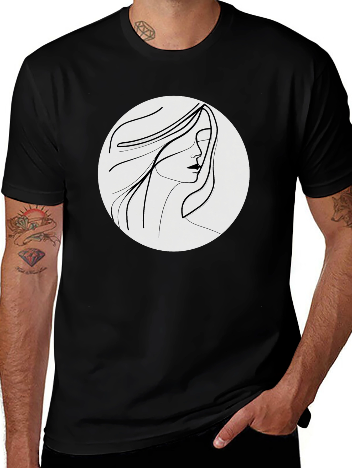 Minimalist Woman Line Art Graphic Tee